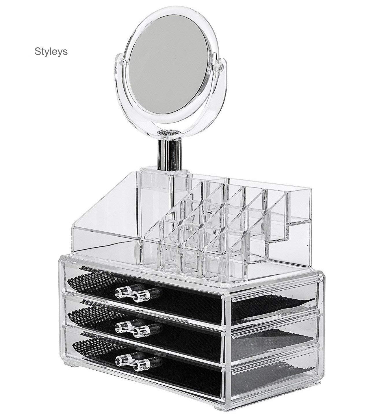 TradeVast® Natural Acrylic Jewellery Storage Boxes with Mirror Amazon