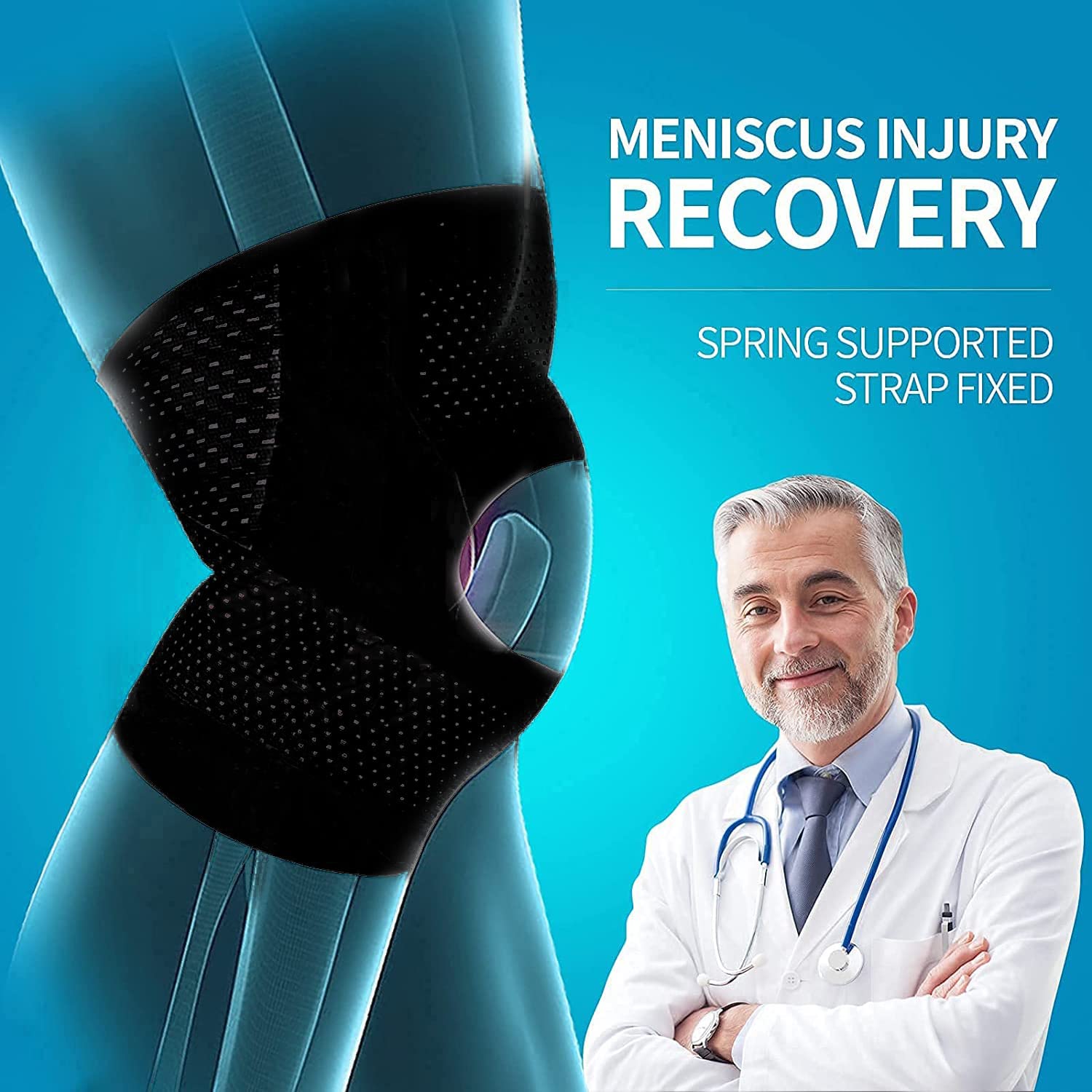 Ginocchiere con stabilizzatori laterali per dolore al ginocchio a strappo menisco ACL MCL Lesioni da artre Recupero Supporto per ginocchio traspirante  18