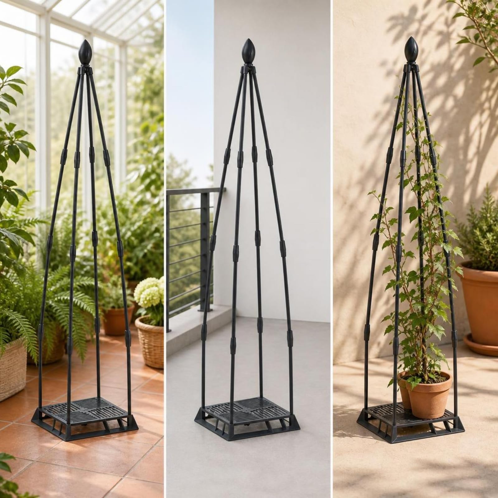 Support pour Fleurs Facile à Installer, Diamètre 27,5 Cm × Hauteur 129 Cm