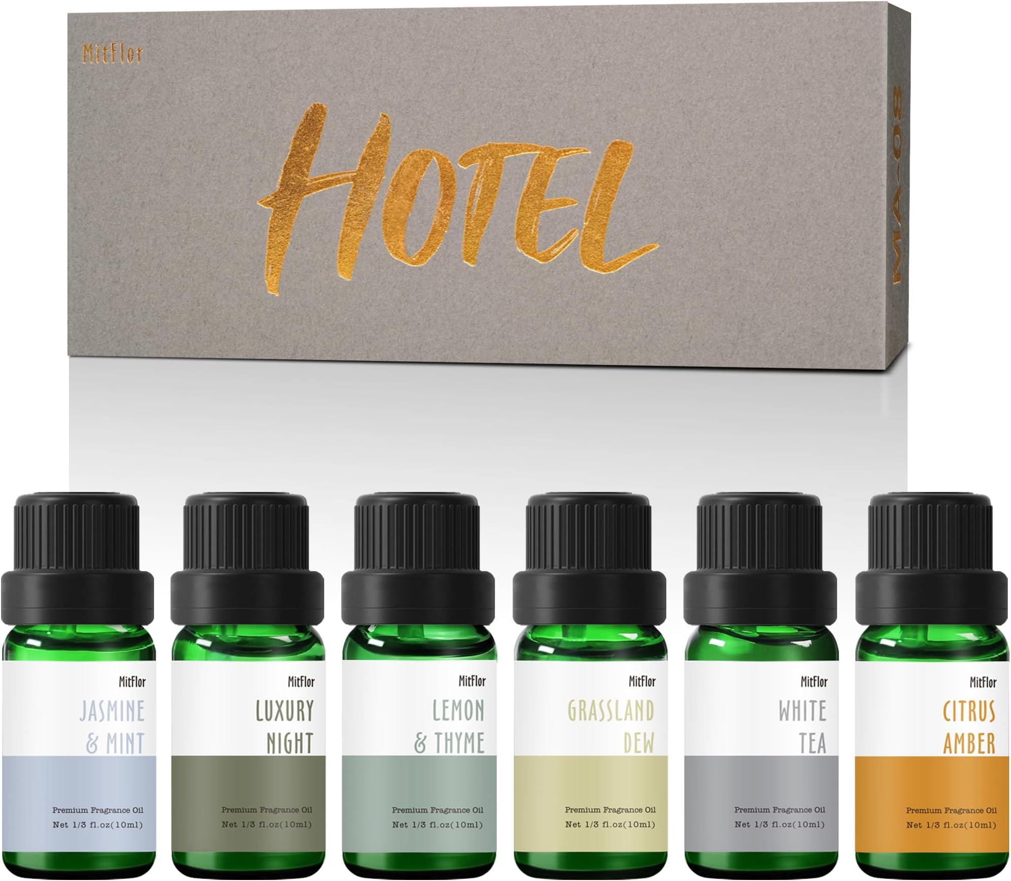 MitFlor Hotel Fragrance Oil Set, Scented Essential Oils, Aromatherapy Oils, 6 * 10ml
