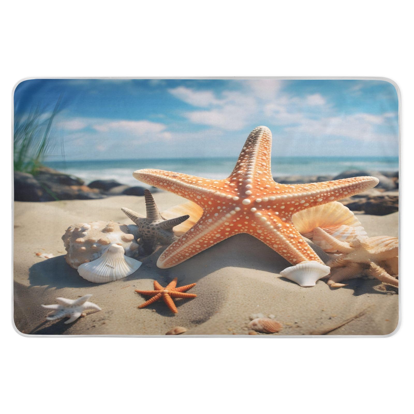 CEBUGI 34” x 52”Washable Underpads Heavy Absorbency Waterproof Incontinence Bed Pads Starfish Pee Pads for Adults Kids and Baby