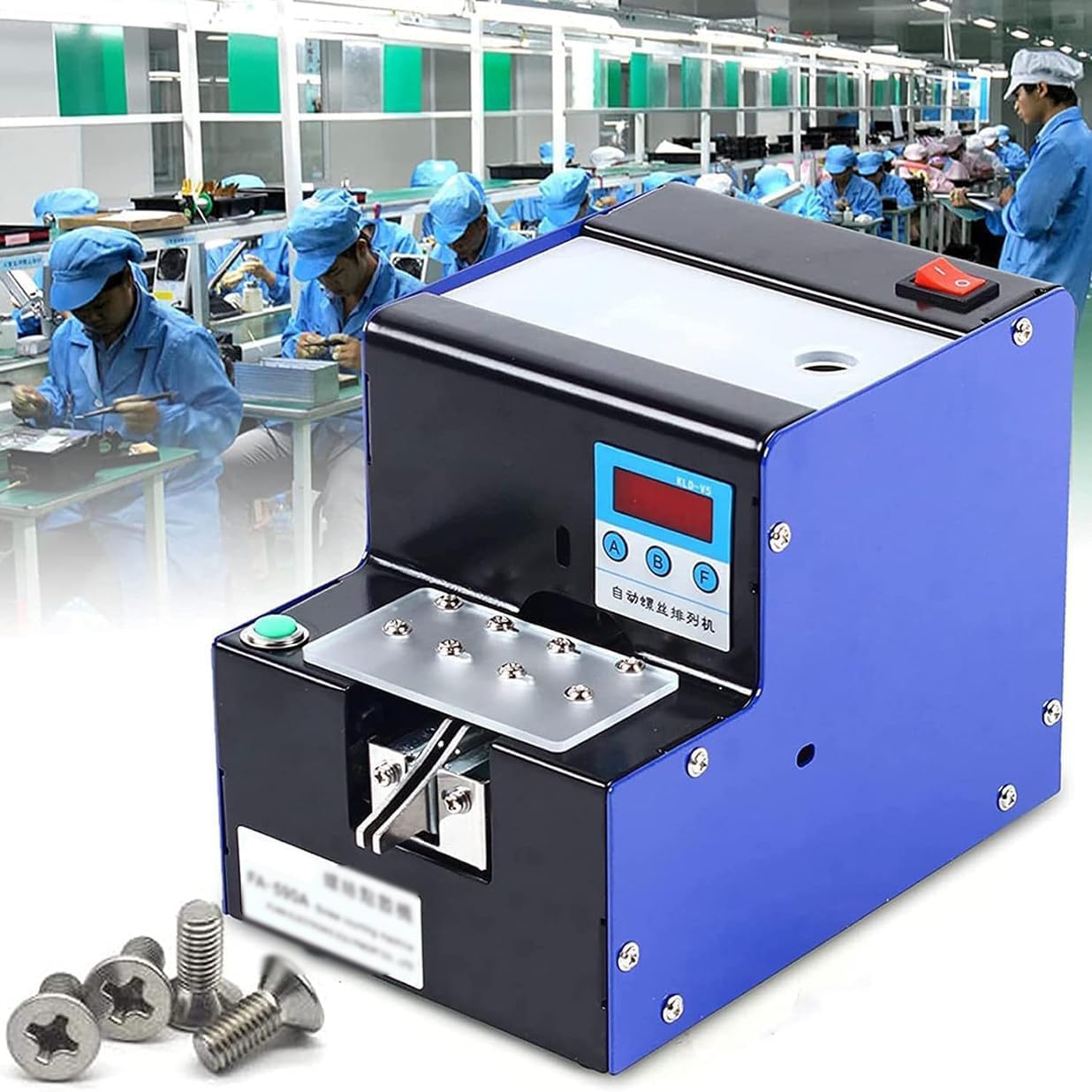 Máquina de conteo alimentador de tornillo, dispensador automático de puntos de tornillo con pantalla digital LCD para un embalaje rápido y eficiente de tornillos en aplicaciones industriales