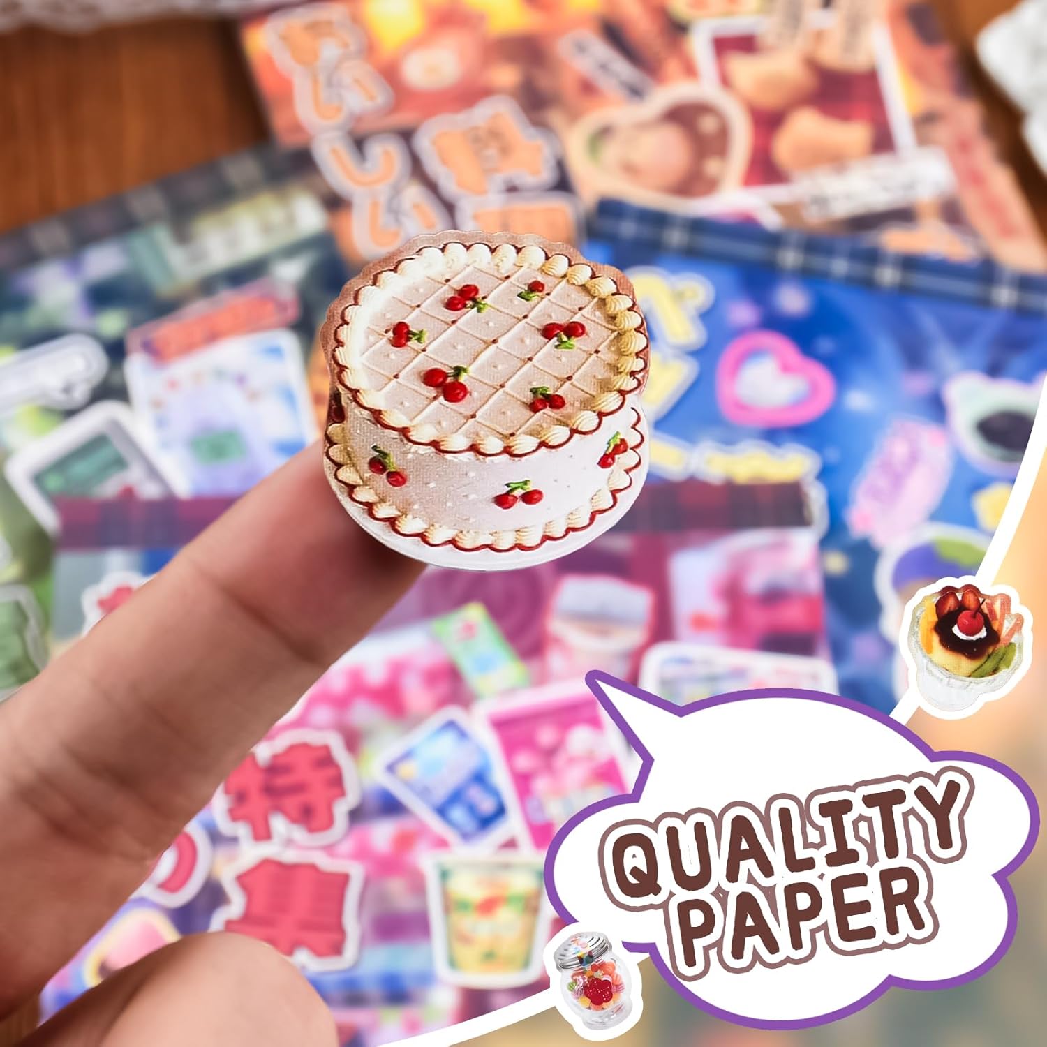 4 Books Cute Scrapbook Stickers, Japanese Mini Sticker Book Manga Kawaii Korean Stickers for Journaling, Retro Aesthetic Sticker Bulk, Junk Journal Stickers Supplies