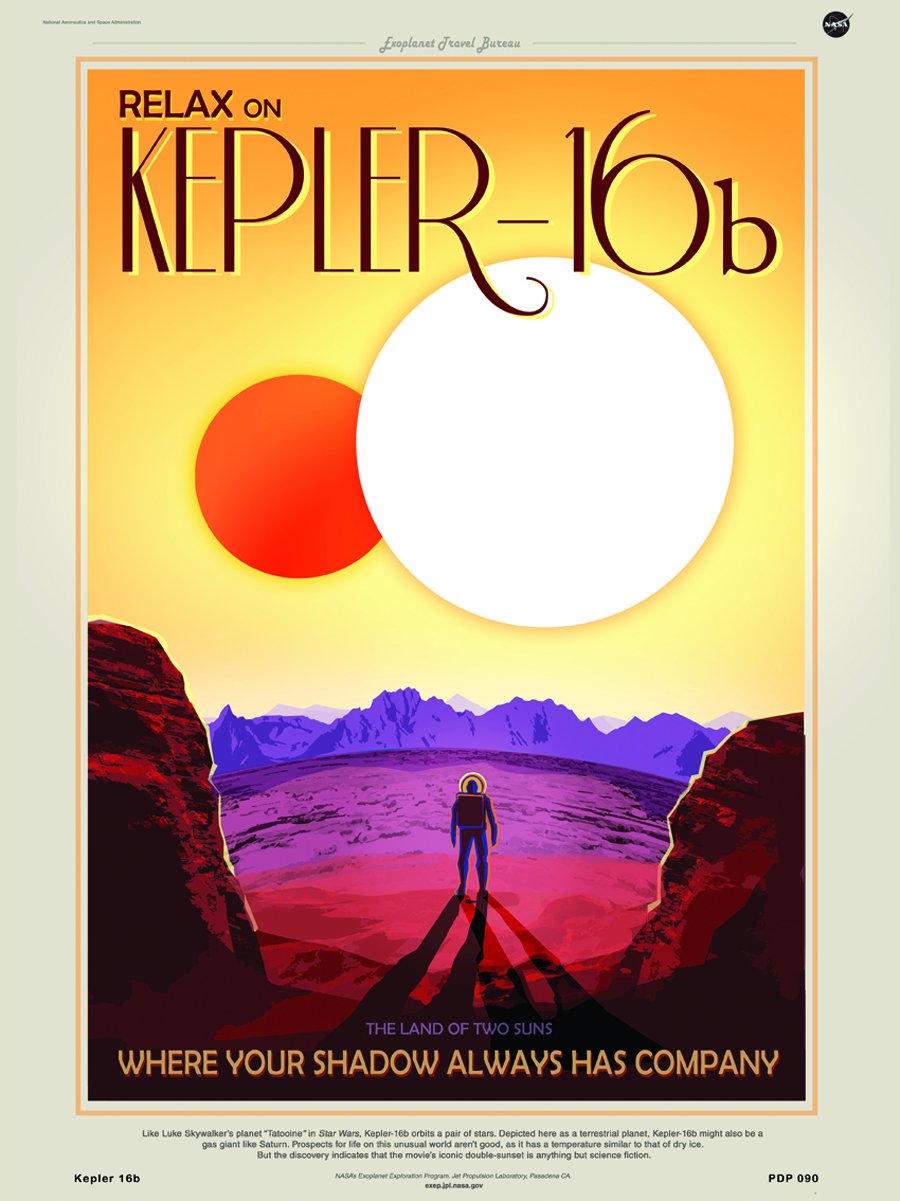 Onthewall White Kepler 16B Nasa Space Exploration 30X40cm Art Poster Print,