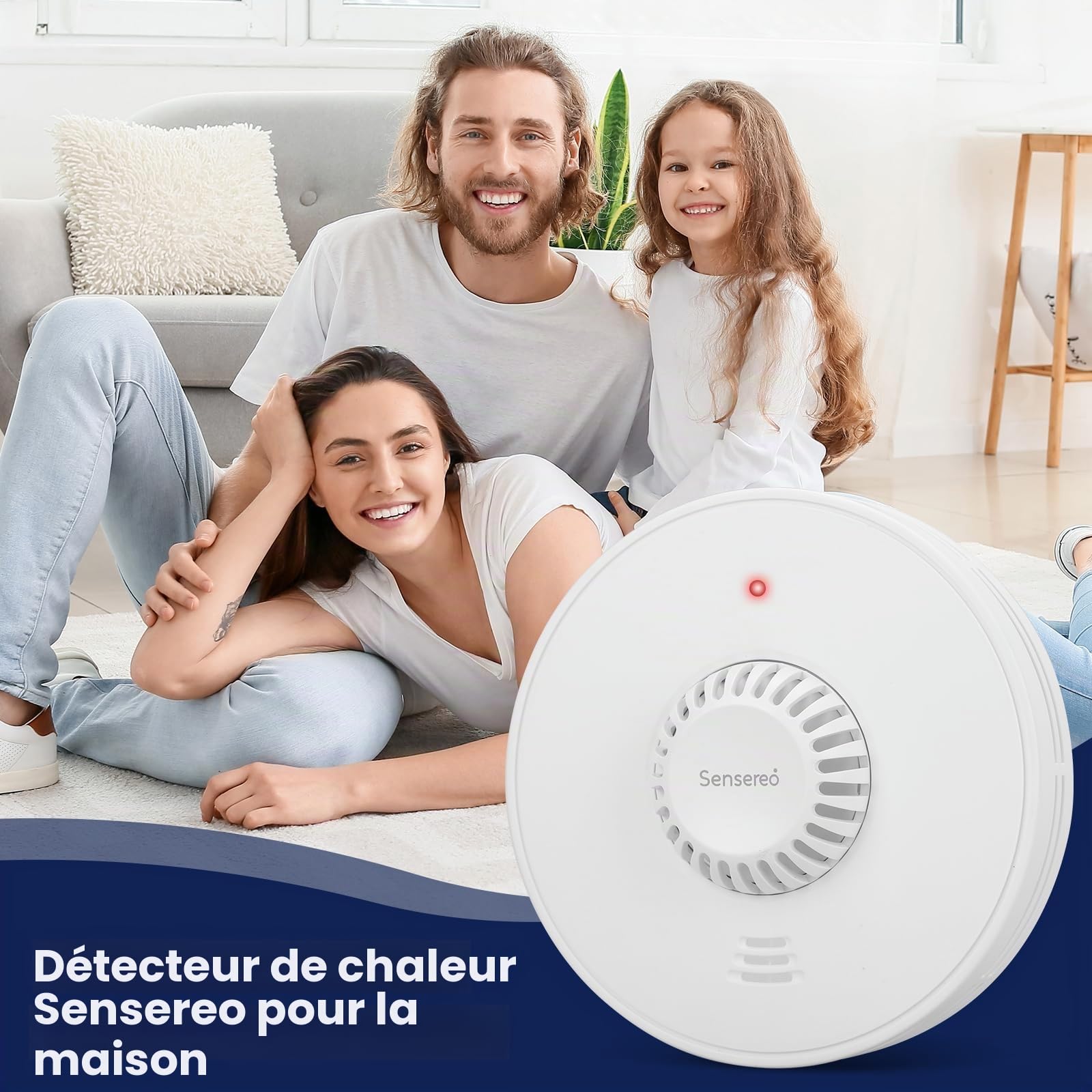 Alarme de chaleur autonome de 10 ans, détecteur de chaleur pour la maison et le bureau, batterie scellée de 10 ans avec kit d'installation inclus, conforme à la norme BS 5446-2:2003