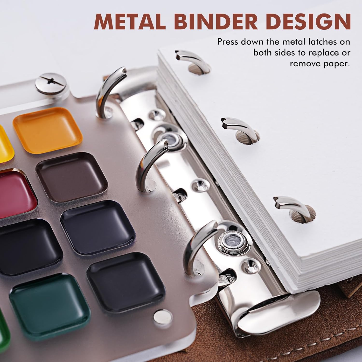 Fuumuui Portable Watercolor Sketchbook Set with 100% Cotton Cold Press 20 Sheets Refill Paper - Small