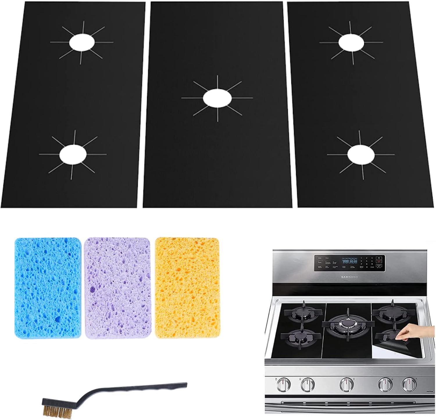 3 PCS Stove Cover Kit, Stove Covers, HeatResistant Stove