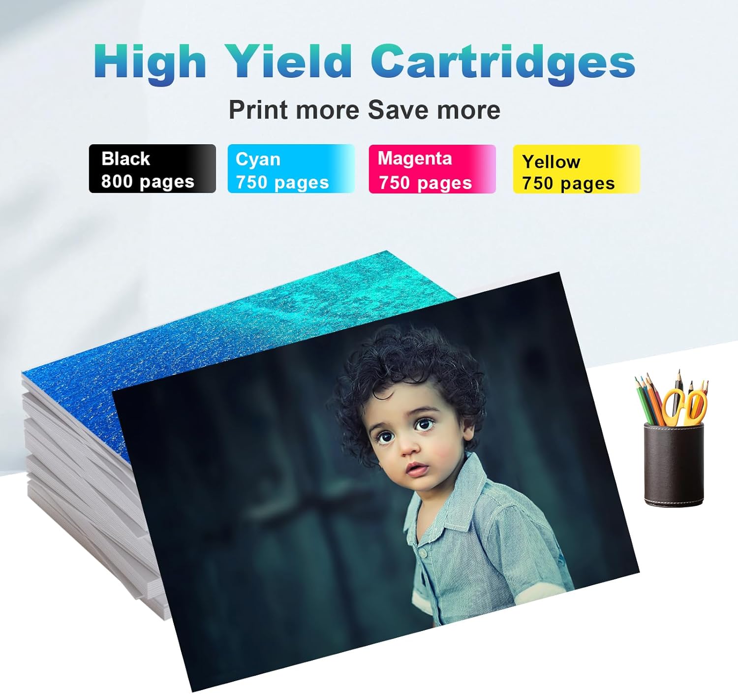 564 564XL Combo Pack (2BK/C/M/Y) Ink Cartridge Compatible with HP PhotoSmart 5520 6520 5510 7510 7520 6525 5525 7525 DeskJet 3520 3522 OfficeJet 4620 4622 Printer