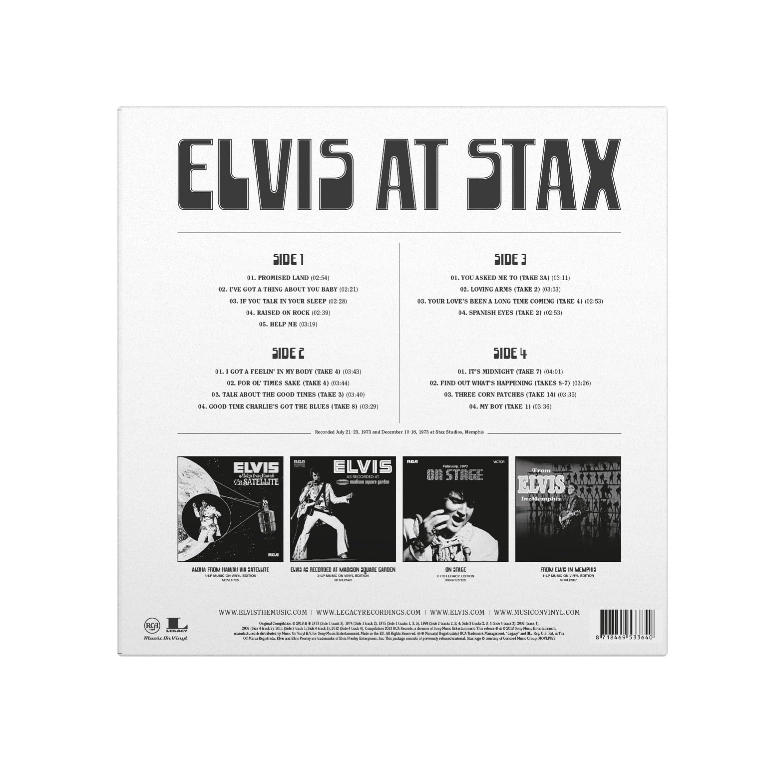 PRESLEY, Elvis - Elvis At Stax - 180 GRAM SILVER VINYL 2XLP