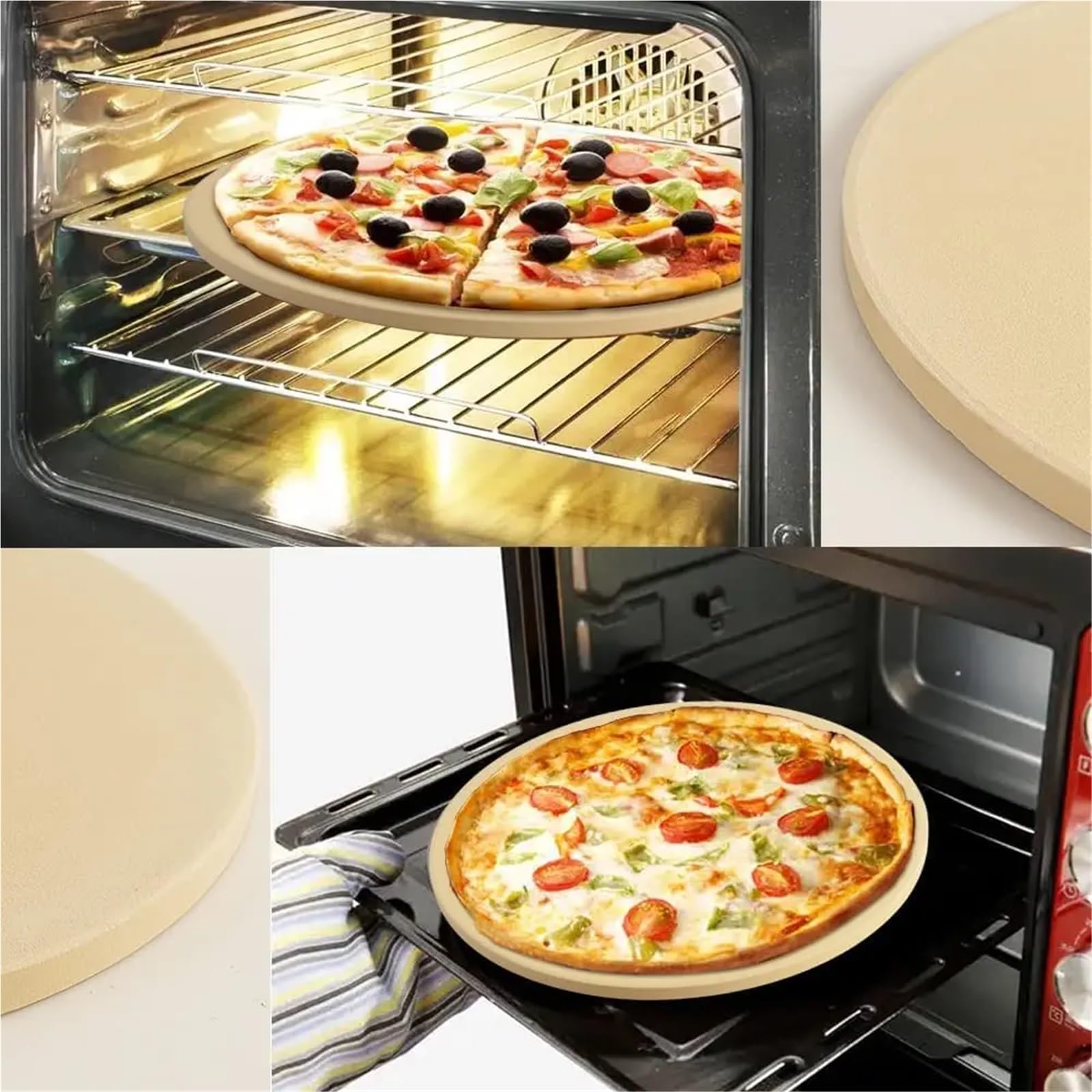 Piedra for cocinar a prueba de golpes térmicos for pizza y pan con paleta madera for cáscara Pizza Para Base Crujiente