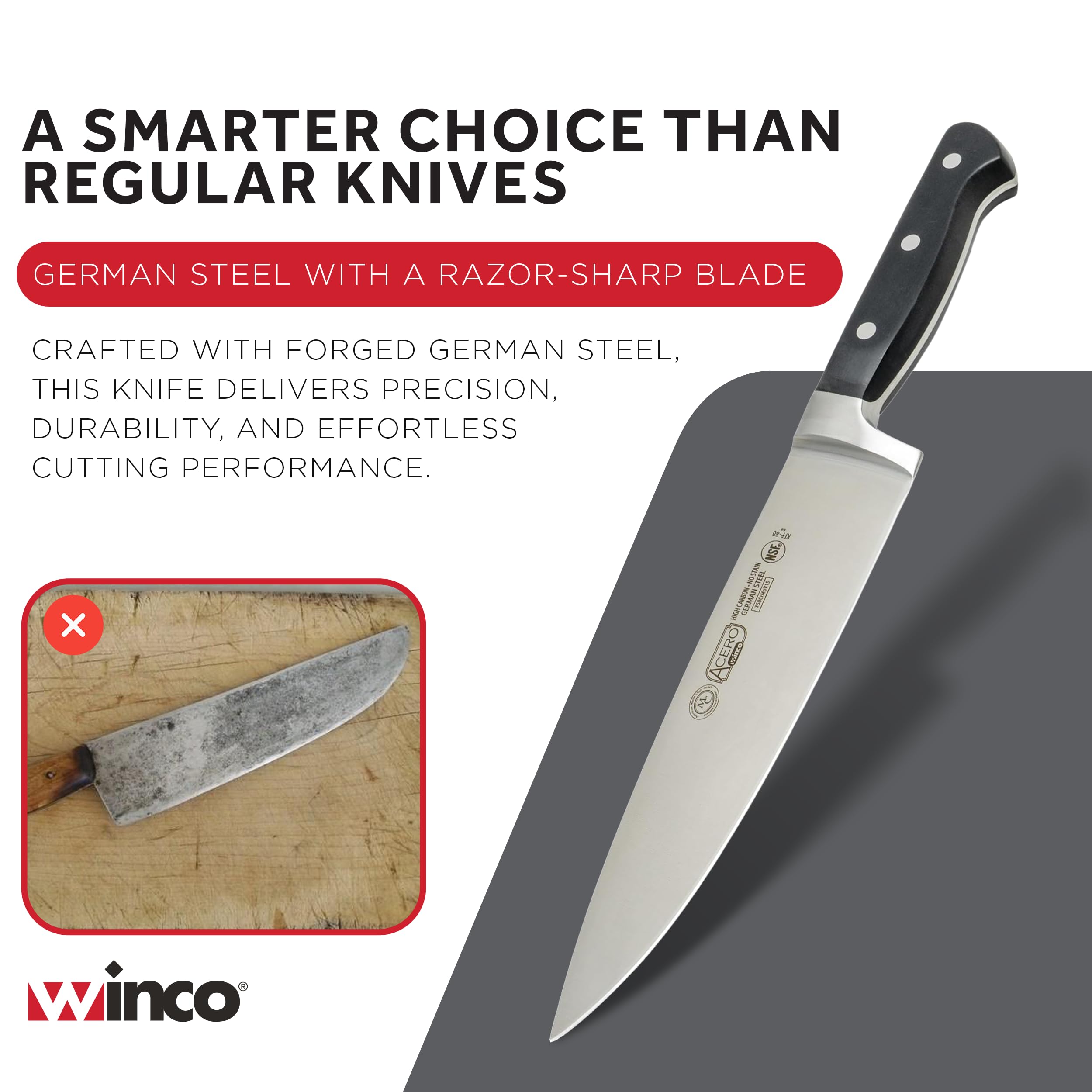 Winco 8" Stainless Steel Chef Knife — Amazon image 7