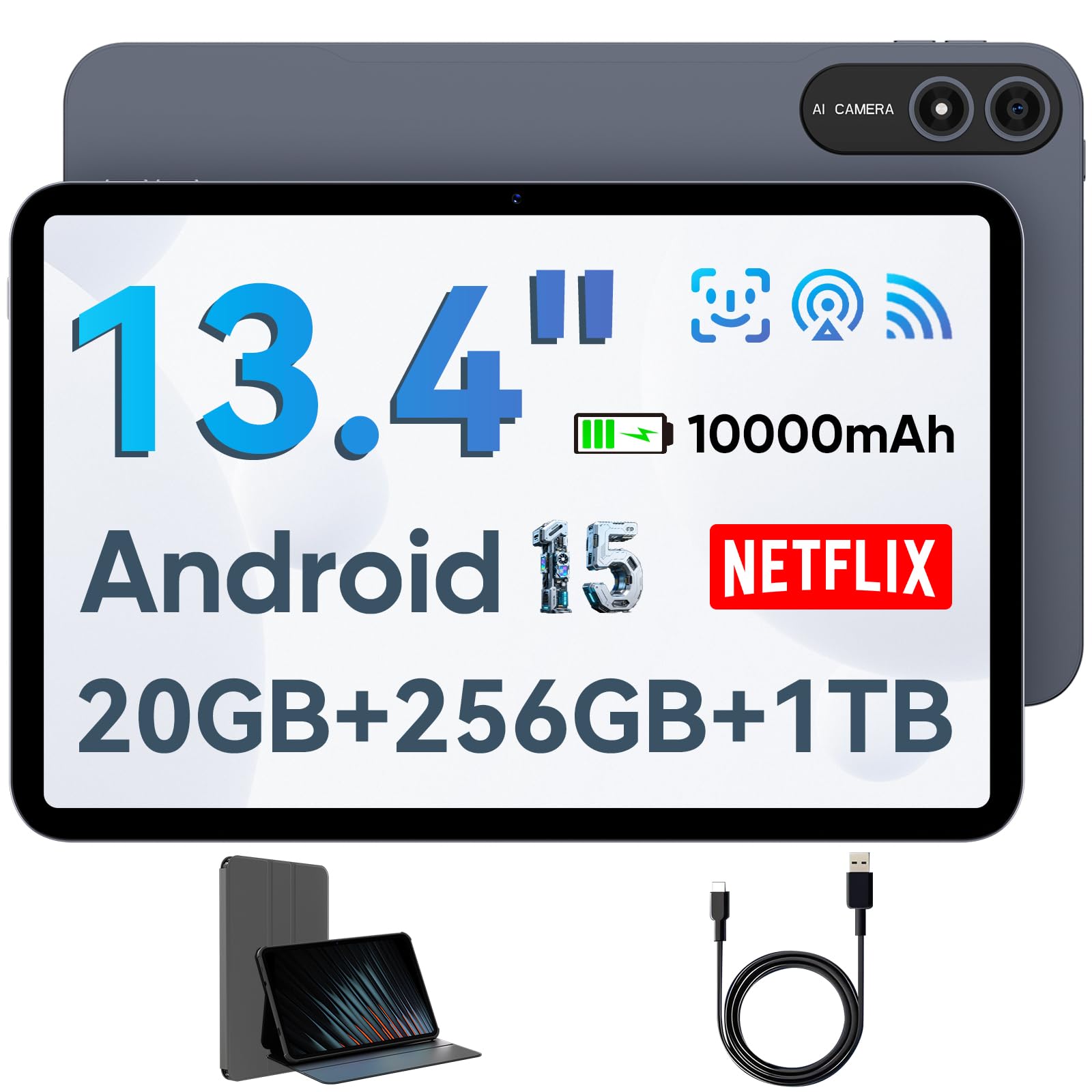 BNCF 13.4 inch Large Screen Tablet丨20GB+256GB丨10000mAh Battery丨