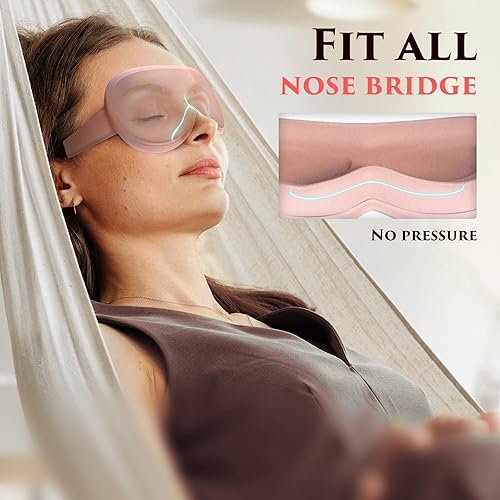 Miniatura 4 de Máscara de ojos ponderada para dormir, máscaras de ojos para dormir con correa ajustable, extensiones de pestañas para mujeres y hombres, contorno