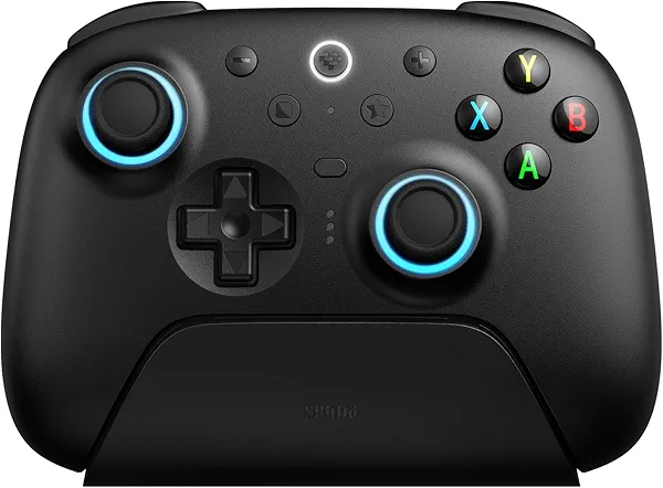 8Bitdo Ultimate 2 Wireless Gaming Controller with TMR Joysticks, Switchable Hall Effect/Tactile Triggers, 8Speed Wireless Tech, Charging Dock, RGB Fire Ring for PC & Android - Black