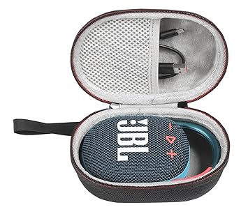 M.G.R.J® Portable Carrying Case Cover for JBL Clip 5 / Clip 4 (Hard|EVA|Black) (Speaker is not Included)