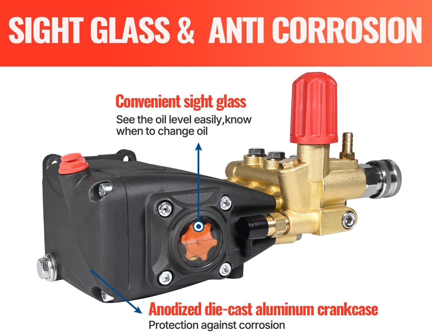 YAMATIC Horizontal Triplex Pressure Washer Pump 3/4" Shaft 2800-3700 PSI @ 2.5 GPM 5-8 HP Replacement Pump Compatible with Honda GC190 GX200 Simpson 90036 40224 40225 40226 Santoprene 41182