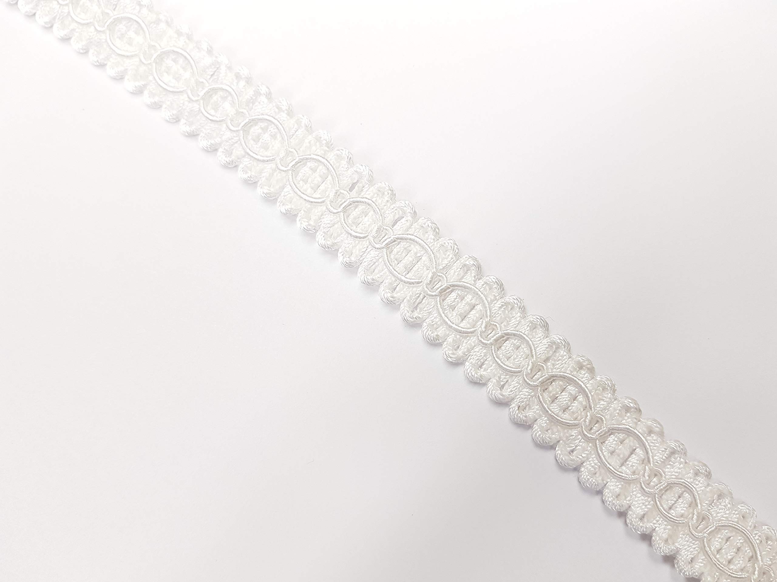Sew-select Upholstery Chair Braid Gimp Fabric Trim Trimming Edge, Colour: White