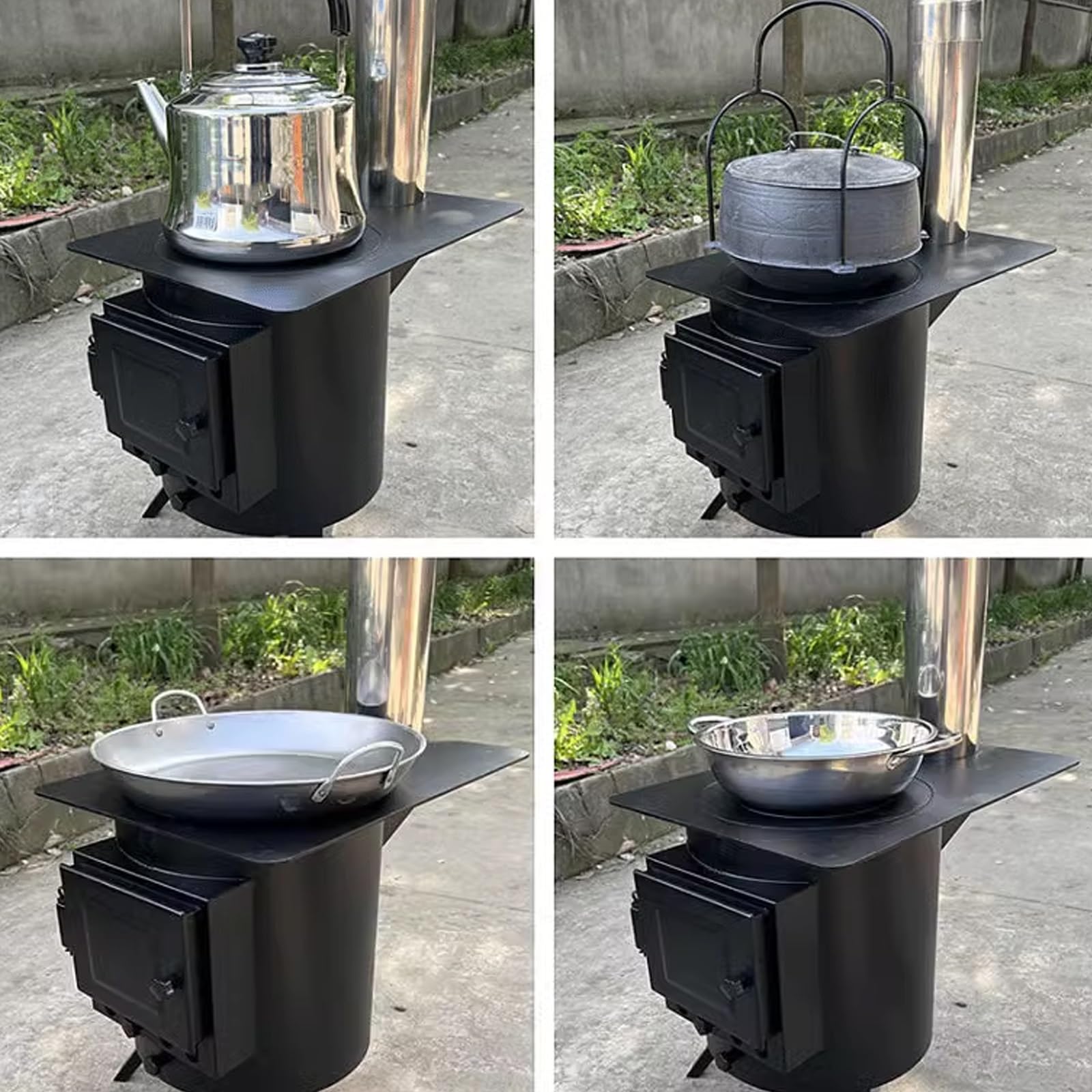 Stufa a Pellet Piccola con Contenitore Cenere, Stufa a Pellet Canalizzata con Gambe Pieghevoli, Stufa a Legna da Campeggio Portatile for Tenda for Riscaldamento