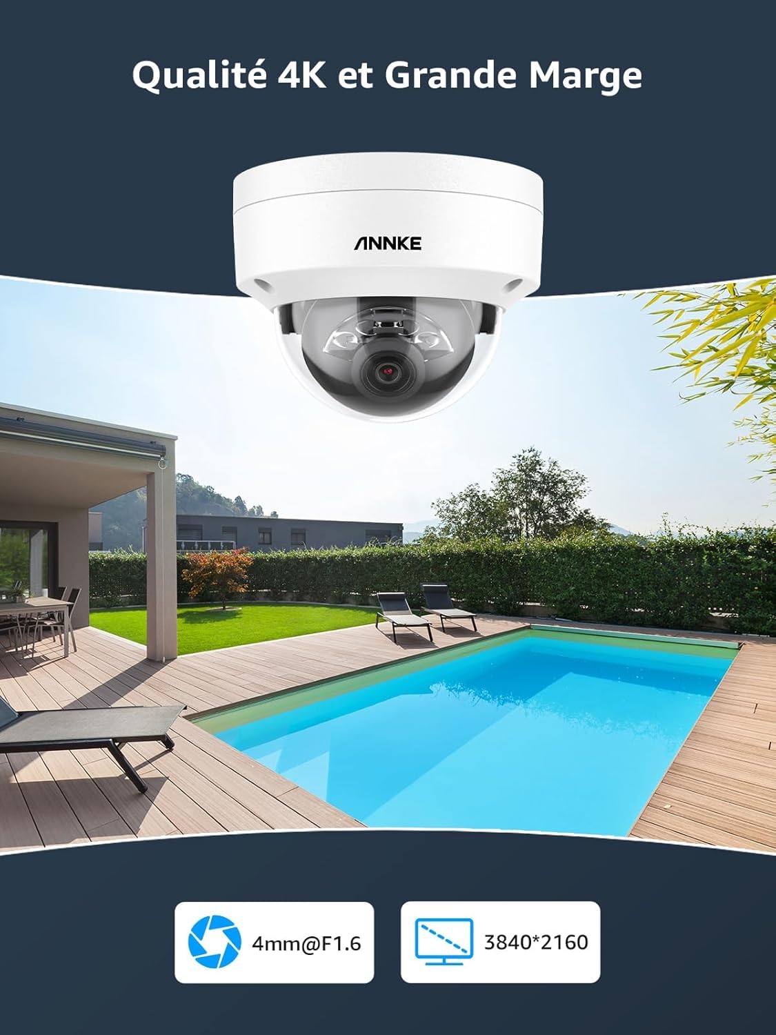 ANNKE 4K Poe Caméra de Surveillance 16CH 6To H.265+ NVR avec Caméra IP 12 X 8MP, Kit Vidéo Surveillance Filaire avec Audio, Détection Personne/Véhicule, Vision Nocturne 30M, Enregistrement 24h/24