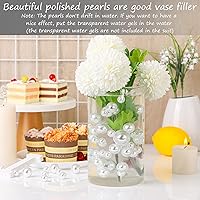 Vista 5 de Hicarer - 120 piezas de perlas para jarrón, perlas de imitación redondas para centros de mesa, portacepillos de maquillaje, decoración del hogar