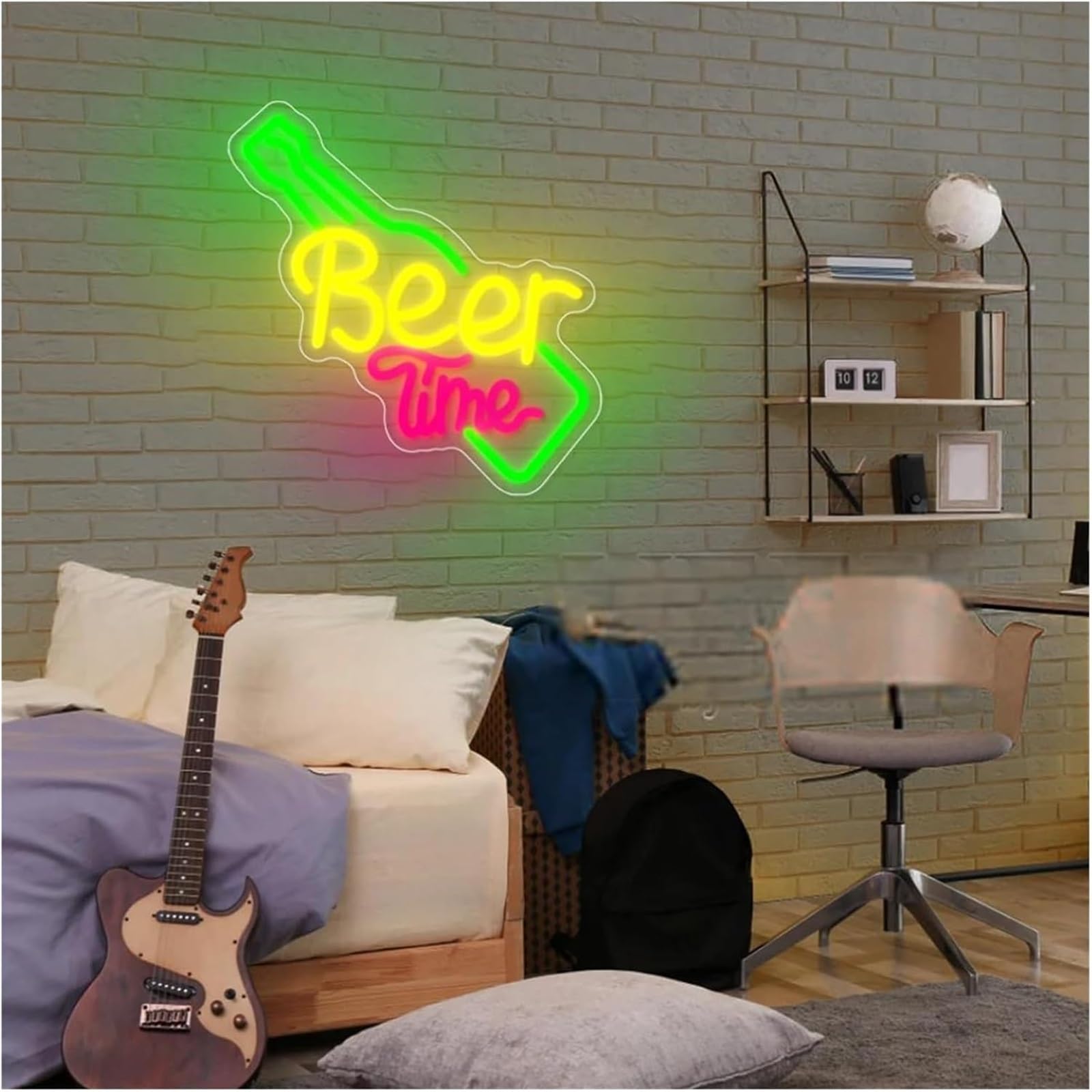 Luce al neon Insegna al neon con atmosfera rilassante, luce per l'ora della birra, negozio, bar, pub, festa, ristorante 30,3x32 cm