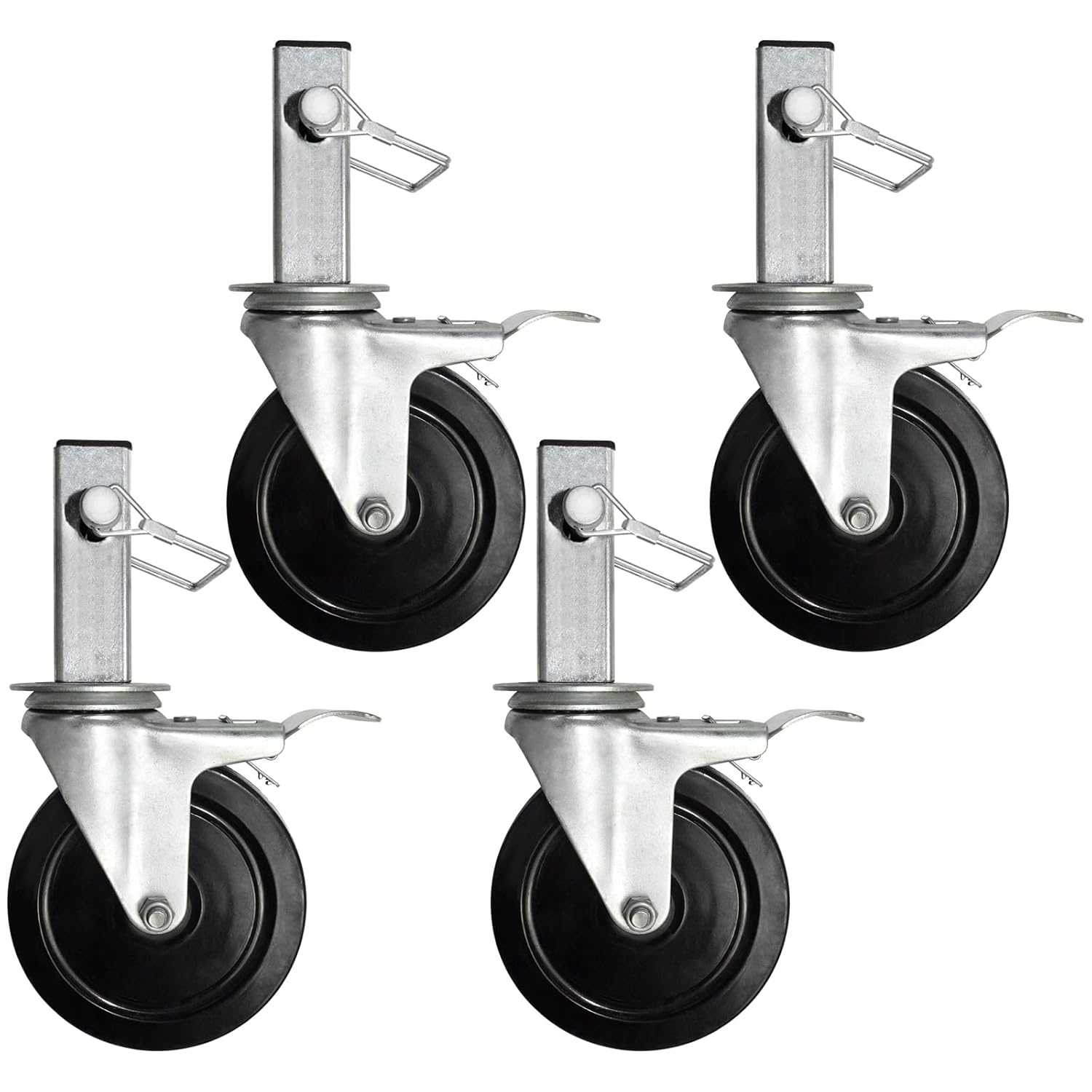 MSWY 5 Inch Scaffolding Casters, Set of 4 Heavy Duty Baker Scaffold Wheels with Dual Locking