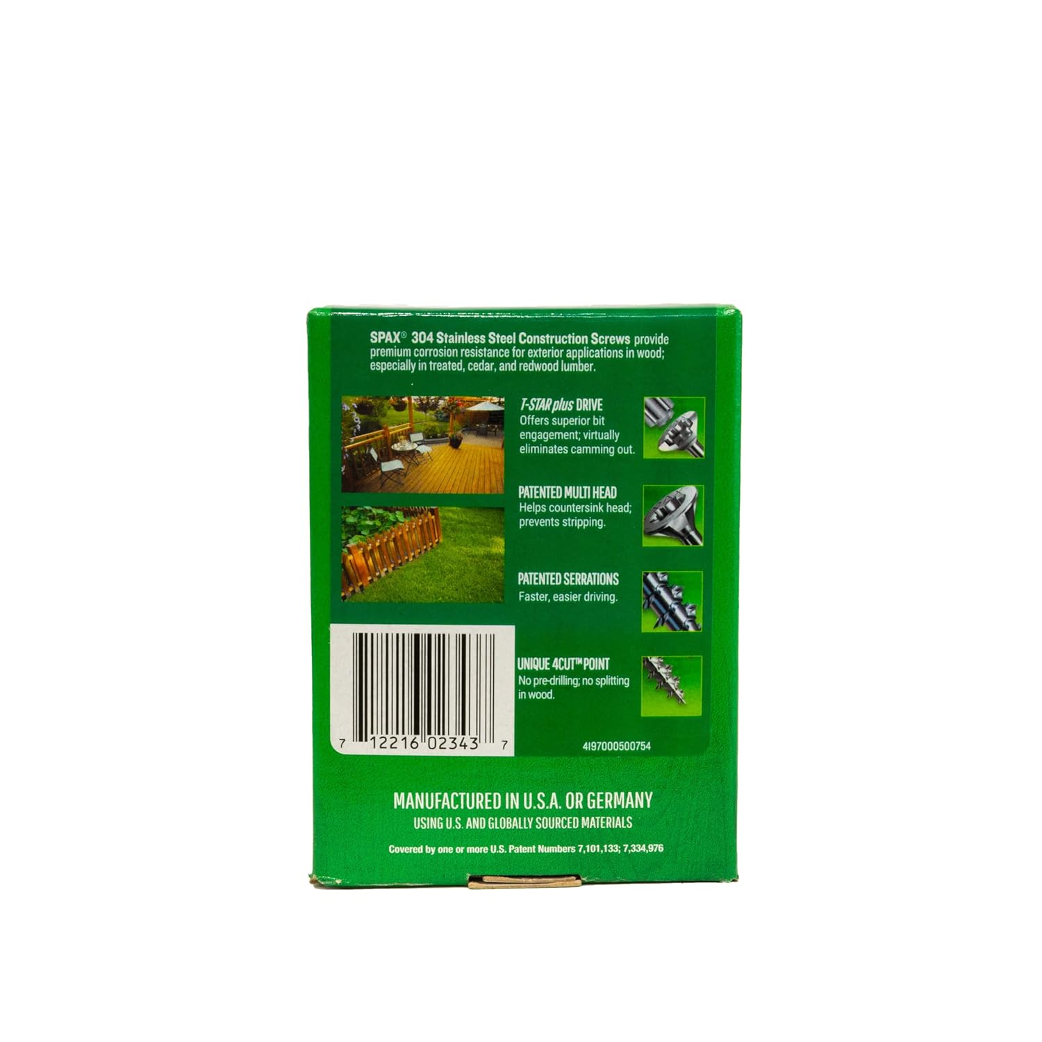 #10 x 3 Exterior Flat Head Construction Wood Screws (68 pcs) T20+ T-Star Plus Stainless Steel