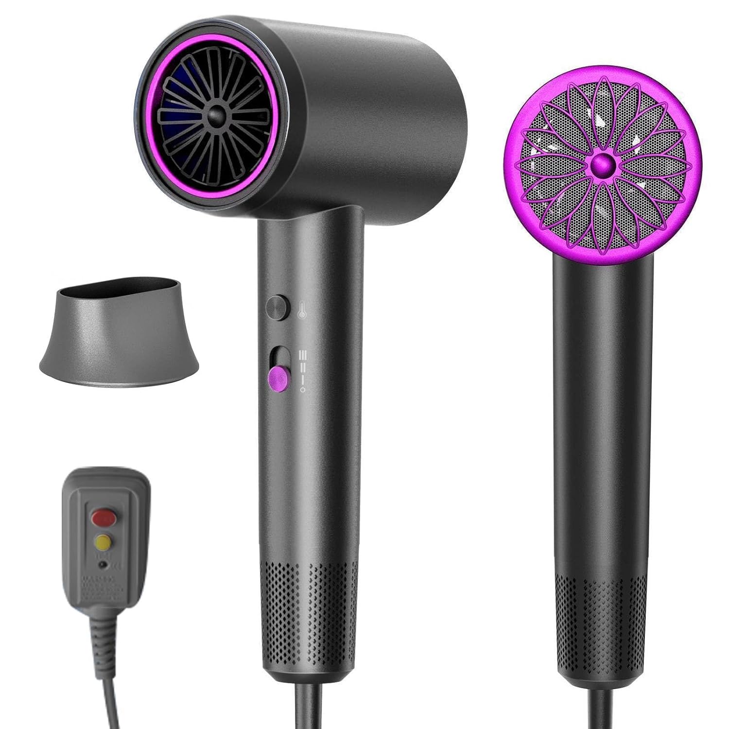 N NUTROMO Hair Dryer, 3 Min Fast Drying-110000 RPM Professional High Speed Blow Dryer 200 Millions Negative Ionic Care Hair Dryer, Low Noise Thermo-Control Hairdryer, Travel with Secure Lock Nozzle (Black)