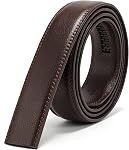 JASGOOD Men's Leather Ratchet Belt Strap without Buckle, Replacement Leather Belt Strap 35mm/1.38'', Fit 40mm/1.57'' buckle