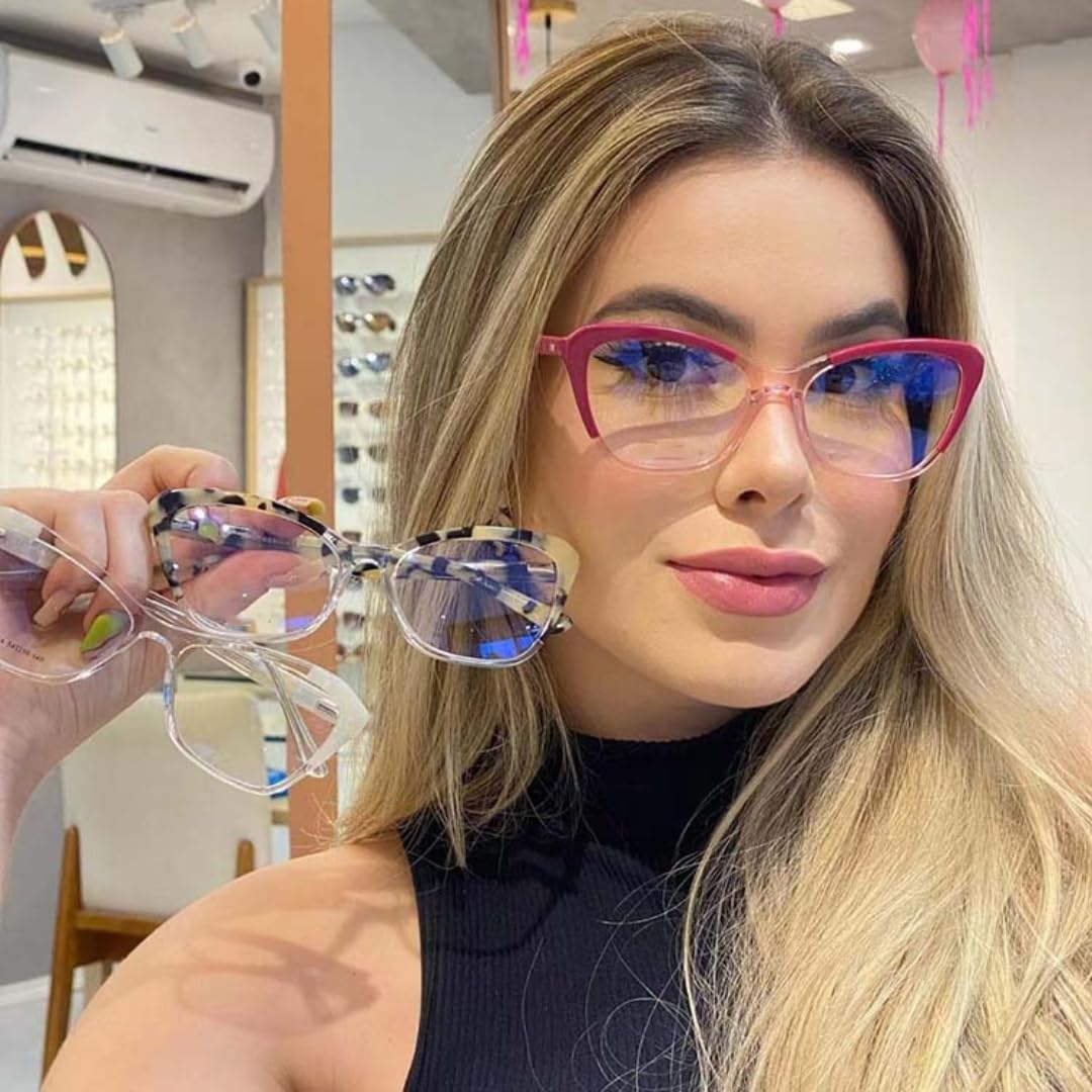 Montura de gafas de sol de moda para mujer, estilo ojo de gato, transparente.