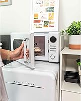 Vista 5 de Magic Chef Microondas para encimera, electrodoméstico clásico retro táctil, 0.7 pies cúbicos, blanco