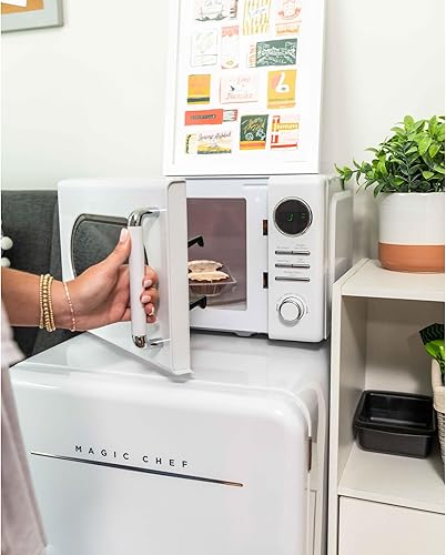 Miniatura 6 de Microondas retro para encimera de 0.7 pies cúbicos en blanco