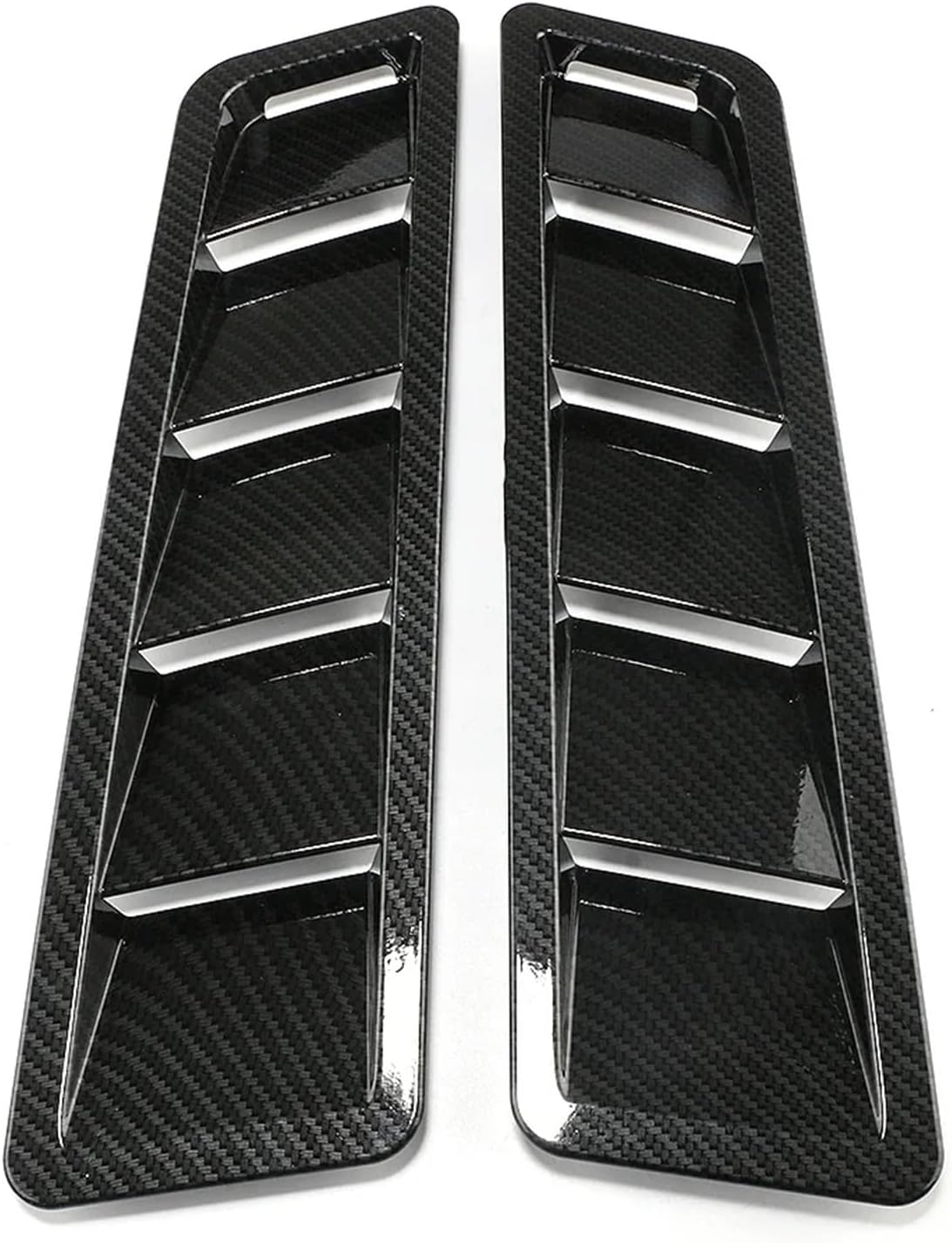 2Pcs Universal Car Hood Scoop Styling Air Vent Trim Louver Air Flow Intake Decor Hood Vents Scoop Bonnet Louvers Spoiler Trim SL(Carbon Fiber)