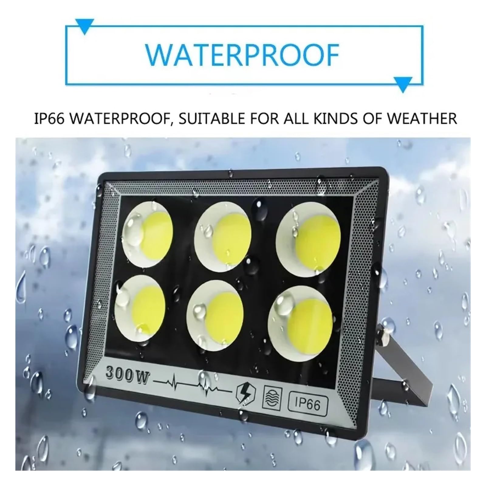 Proiettore per esterni, Proiettore a LED 500W 400W 300W 200W 100W 50W AC 220V Faretto da parete for esterni IP66 Lampione stradale a LED impermeabile(Warm White,50W)