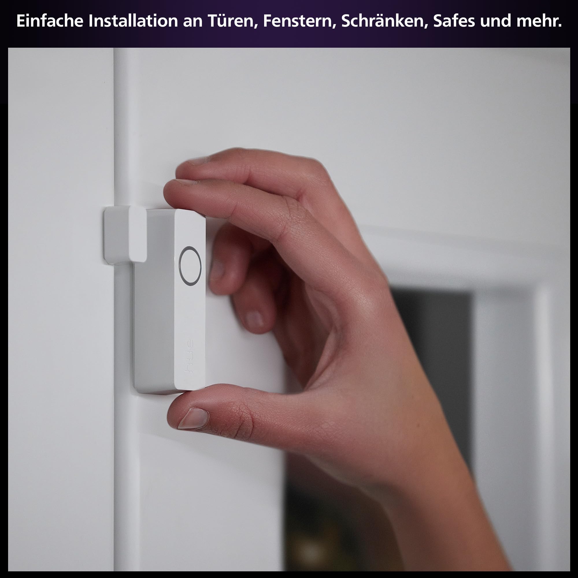 Philips Hue Secure Smart Home Kontaktsensor Doppelpack für Türen und Fenster, einfache Installation, Smart Home Security und Lichtsteuerung mit nur Einer App Bridge erforderlich, weiß