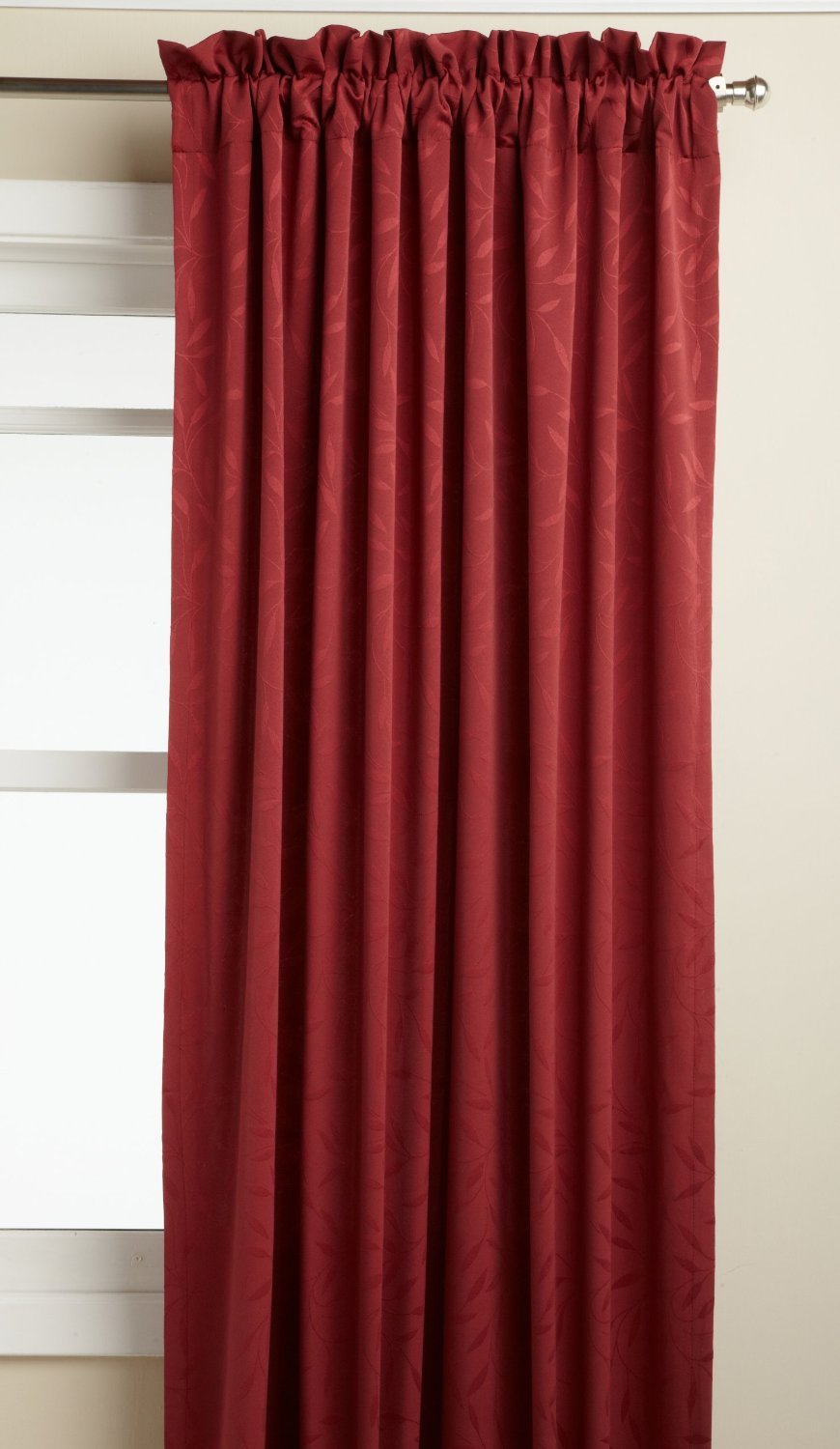 Lorraine Home Fashions Whitfield 52-inch by 63-inch Window Panel, Wine