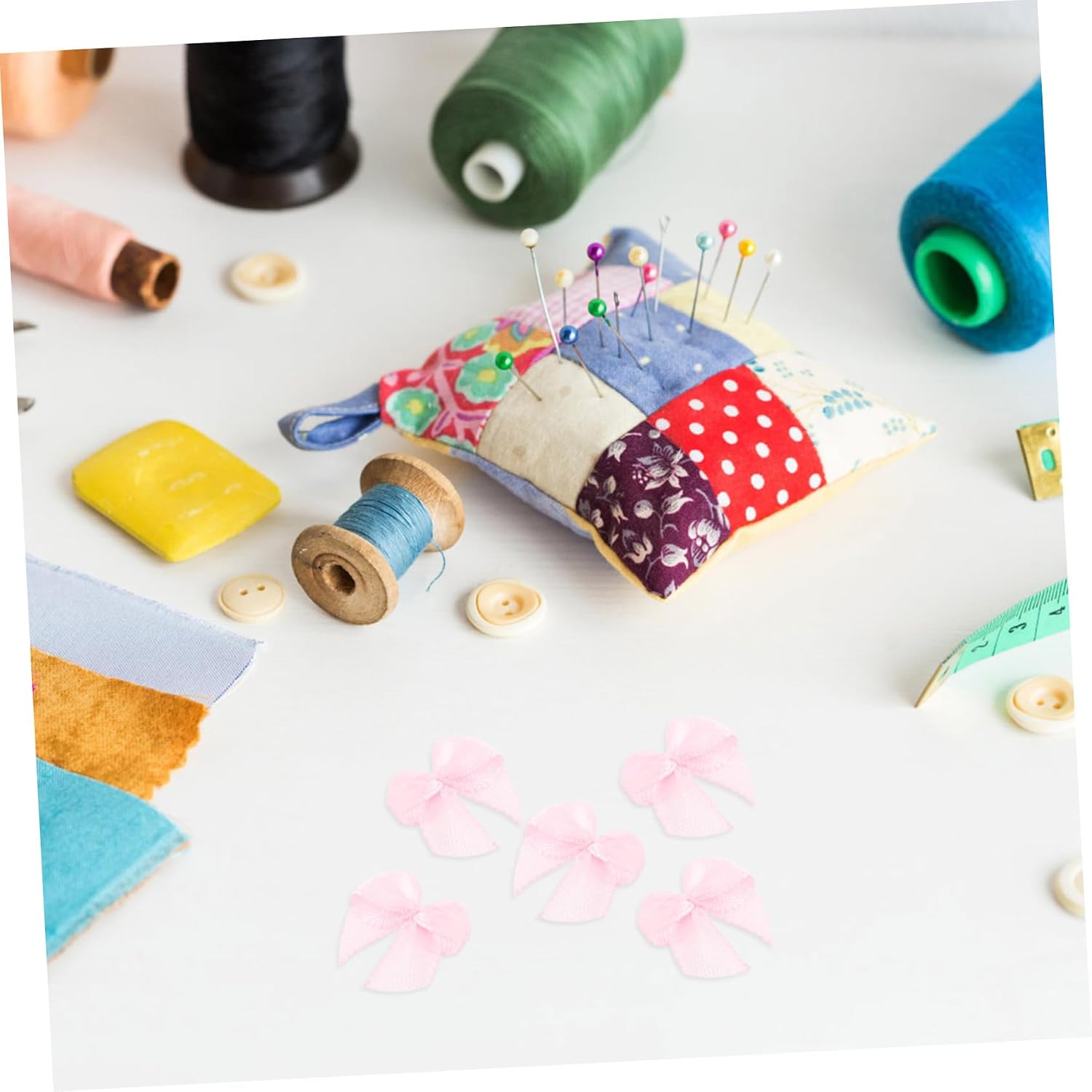200Pcs Tiny Pink Bowknot Accessories for Little Lightweight Polyester Mini Bows for DIY Hairpins and Crafts for Creative Projects and Stylish Outfits