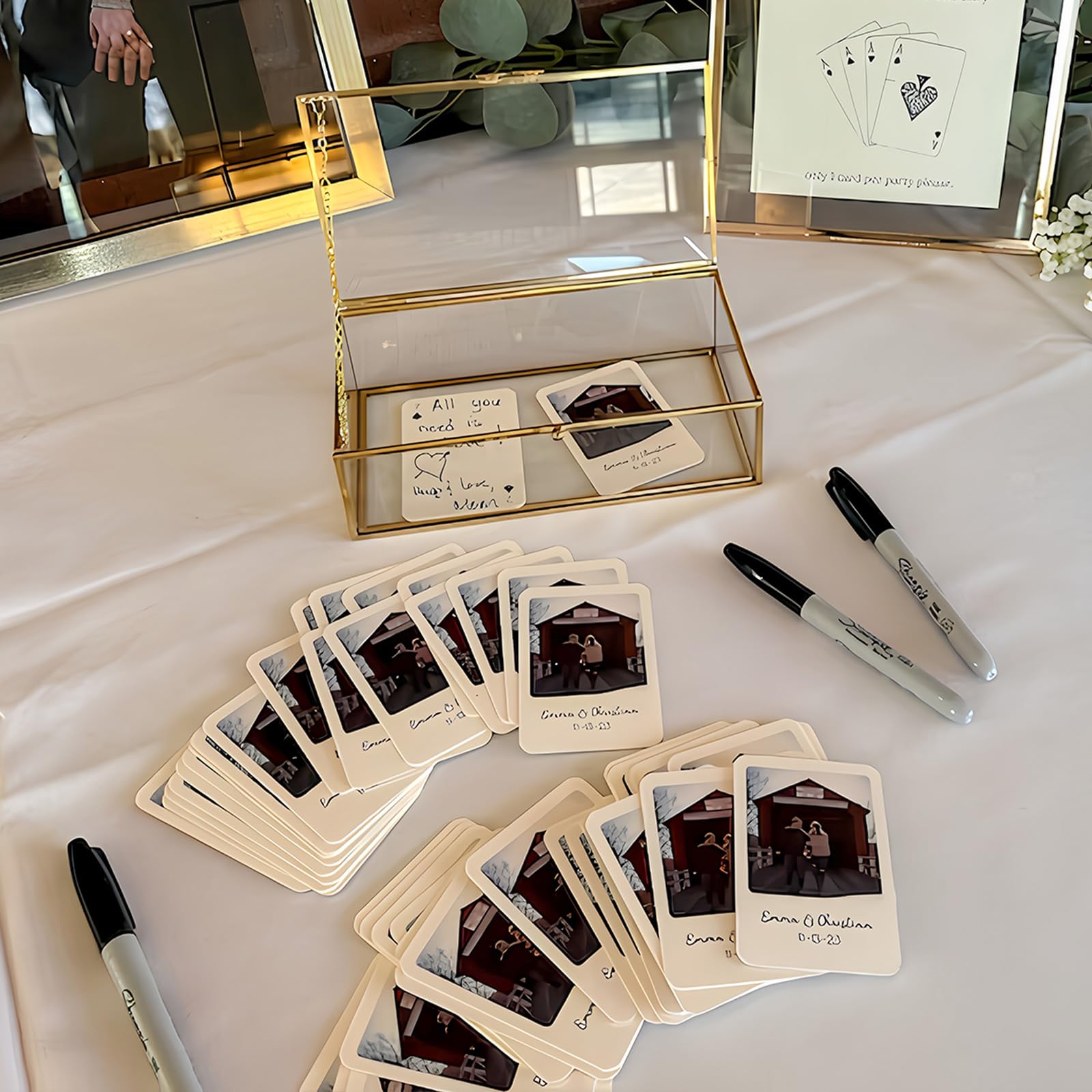 TDXHHW Custom Photo Playing Cards - Wedding Guest Book Alternative - Personalized Image Cards - Blank Cards for Writing