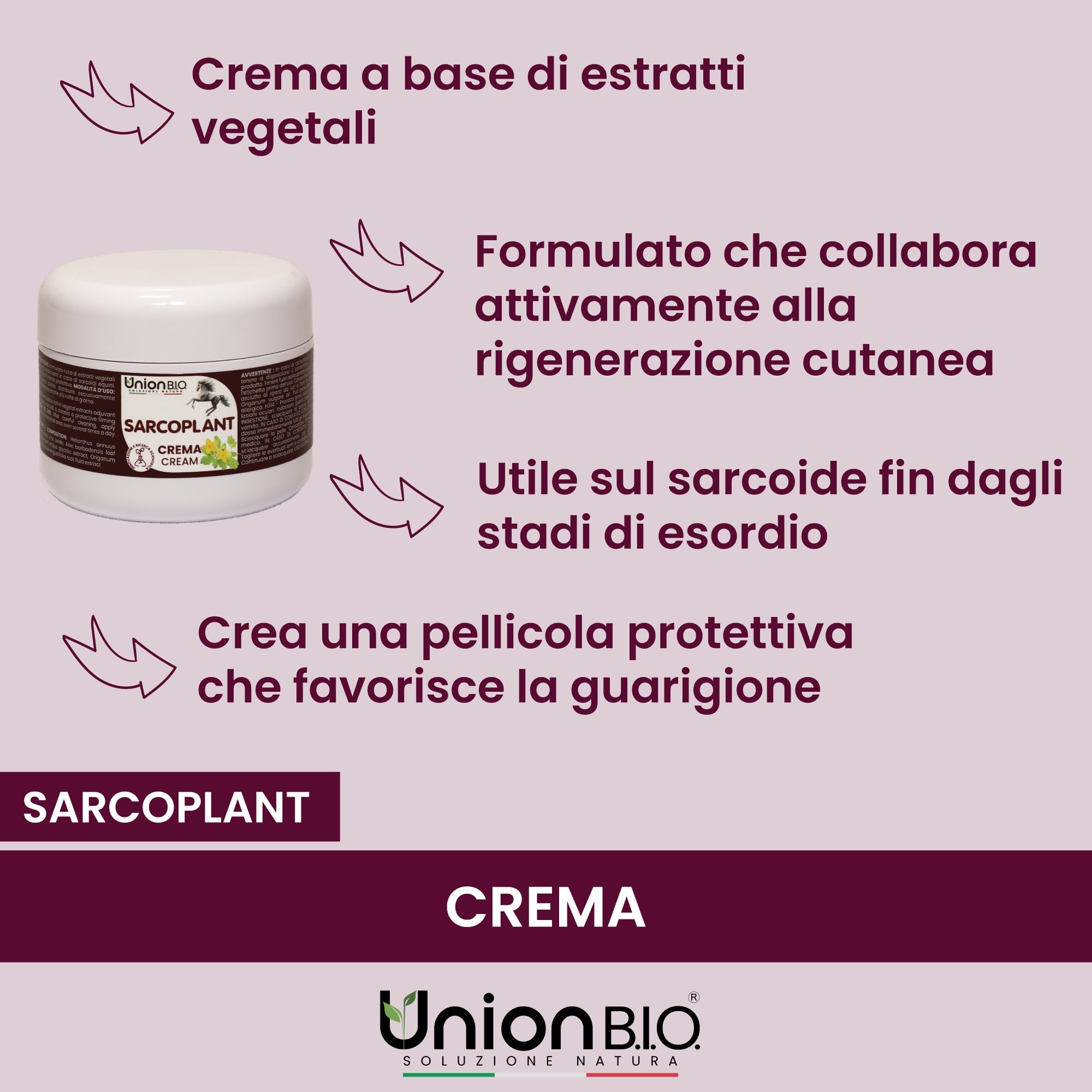 UNION B.I.O. SOLUZIONE NATURA SARCOPLANT Crema Protettiva per Sarcoidi Equini 50ml