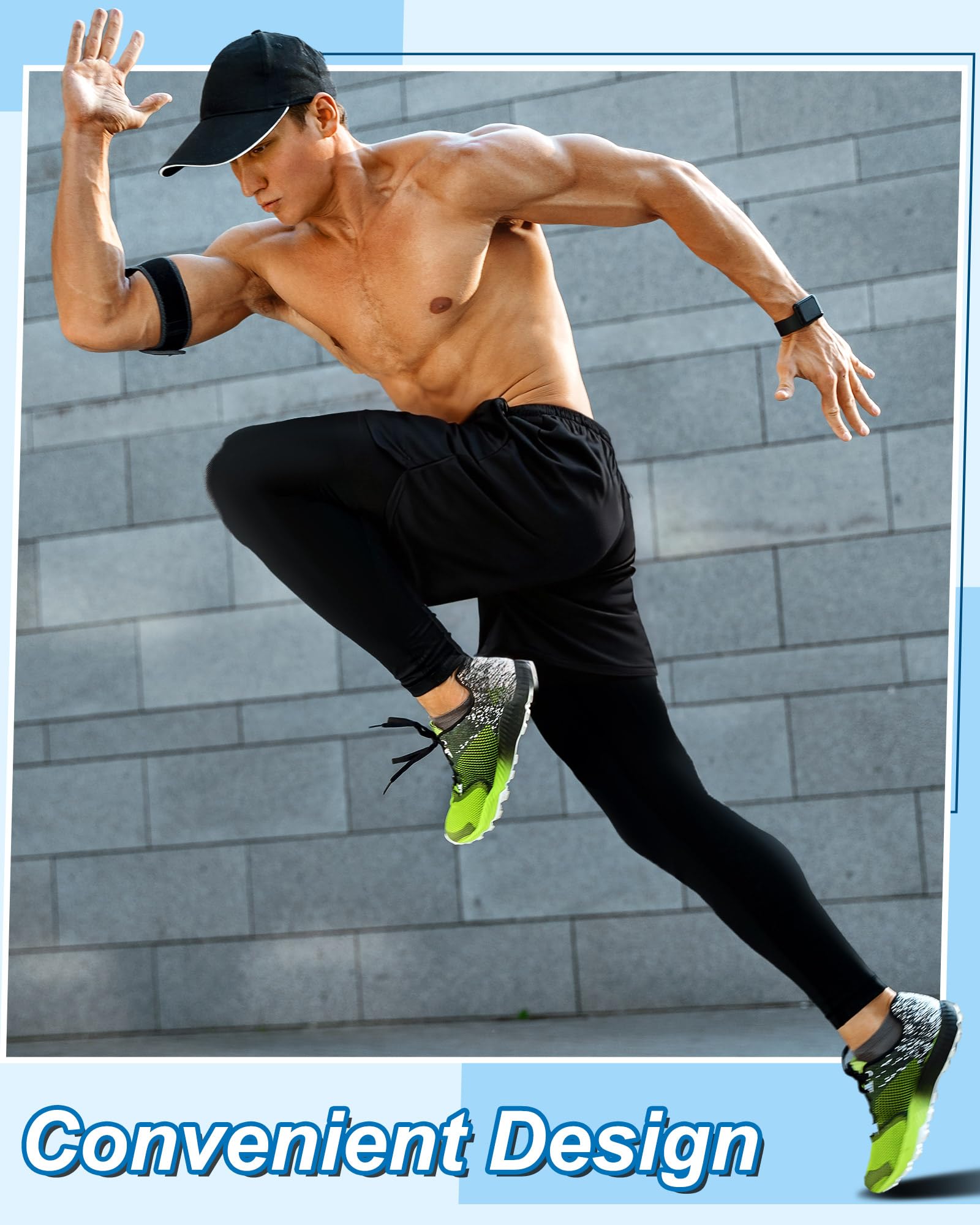 Cutecrop 3 Stück Herren 2-in-1 athletische Laufhose, schnelltrocknend, Workout-Kompressionshose mit Taschen, Handtuchschlaufe