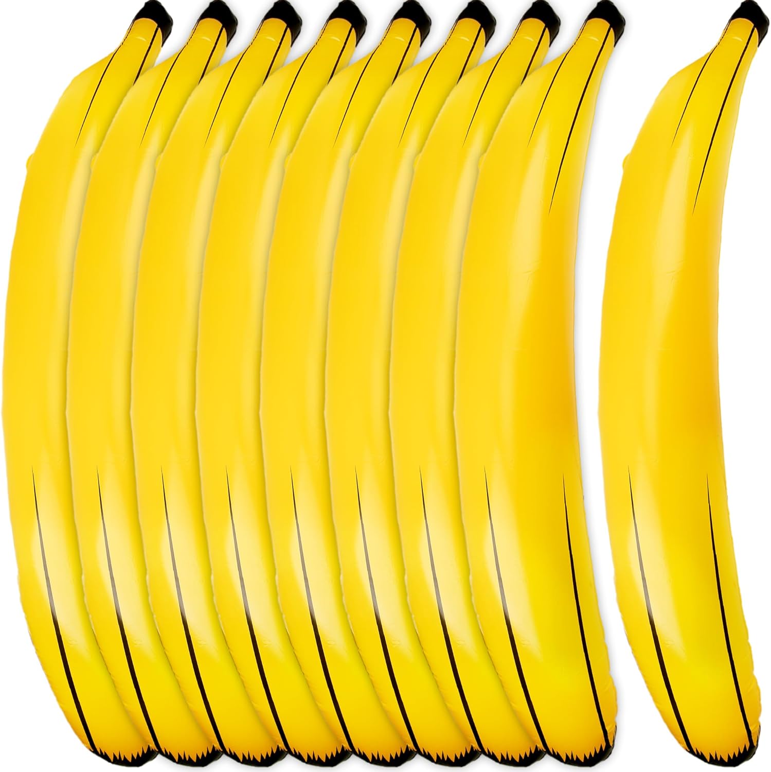 9 Pcs 71 Inch Jumbo Inflatable Banana Props Large Blow Up Banana Giant Inflatable Banana Floats Huge Banana Balloons for Indoor Outdoor Summer Pool Bachelorette Party