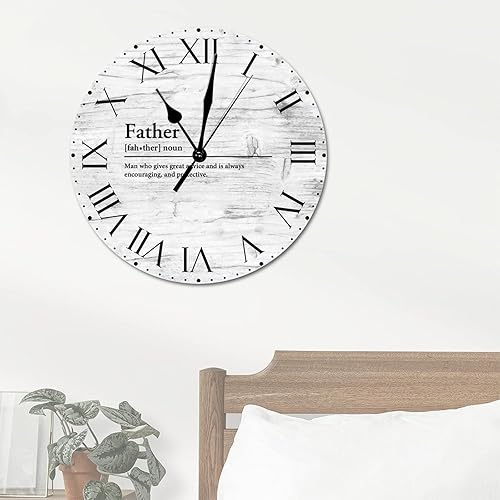 Miniatura 153 de Reloj de pared de PVC con definición de cuñado, reloj de pared redondo con citas espirituales, números romanos, tipografía, arte de pared, 8.8