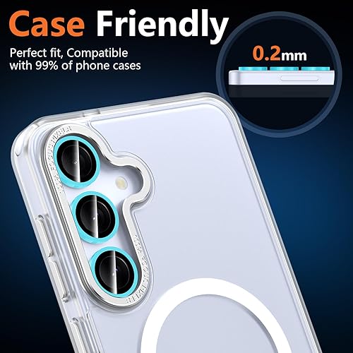 Vista 161 de para Samsung Galaxy Z Flip 7 Protector de Lente de Cámara, Cubierta de Lente de Vidrio Templado con Anillo de Metal Individual, [Fuerte Adhesión] 1