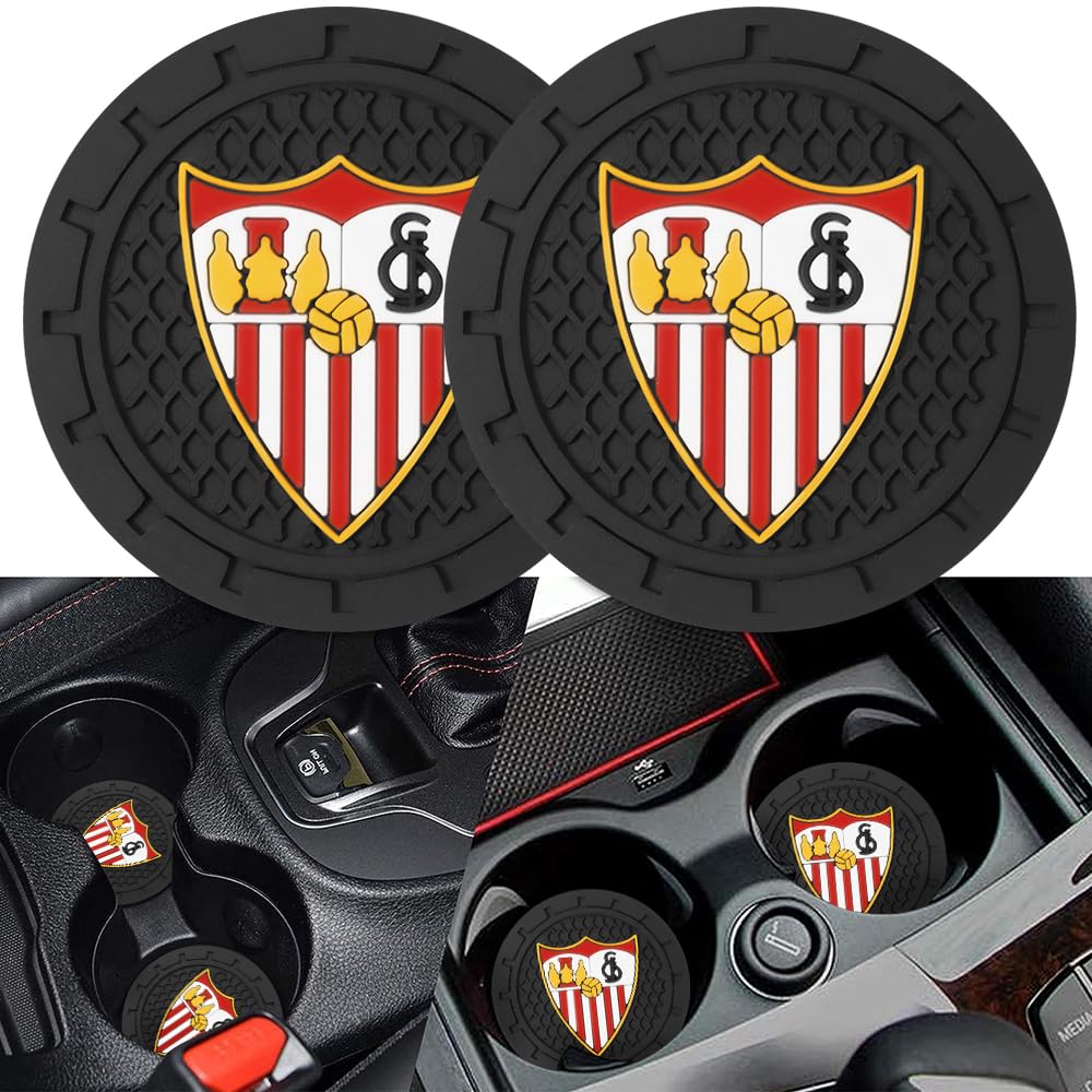 Cup Holder Insert Coaster for Sevilla UEFA UCL Fans,Anti Slip Car Cup Coaster Interior Accessories