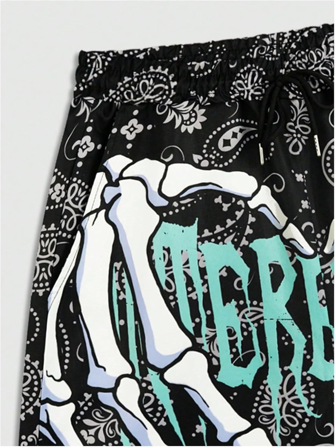 SHENHE Men's Summer 2 Piece Outfits Crewneck Graphic Tee Shirt and Paisley Bandana Shorts Set - Image 6