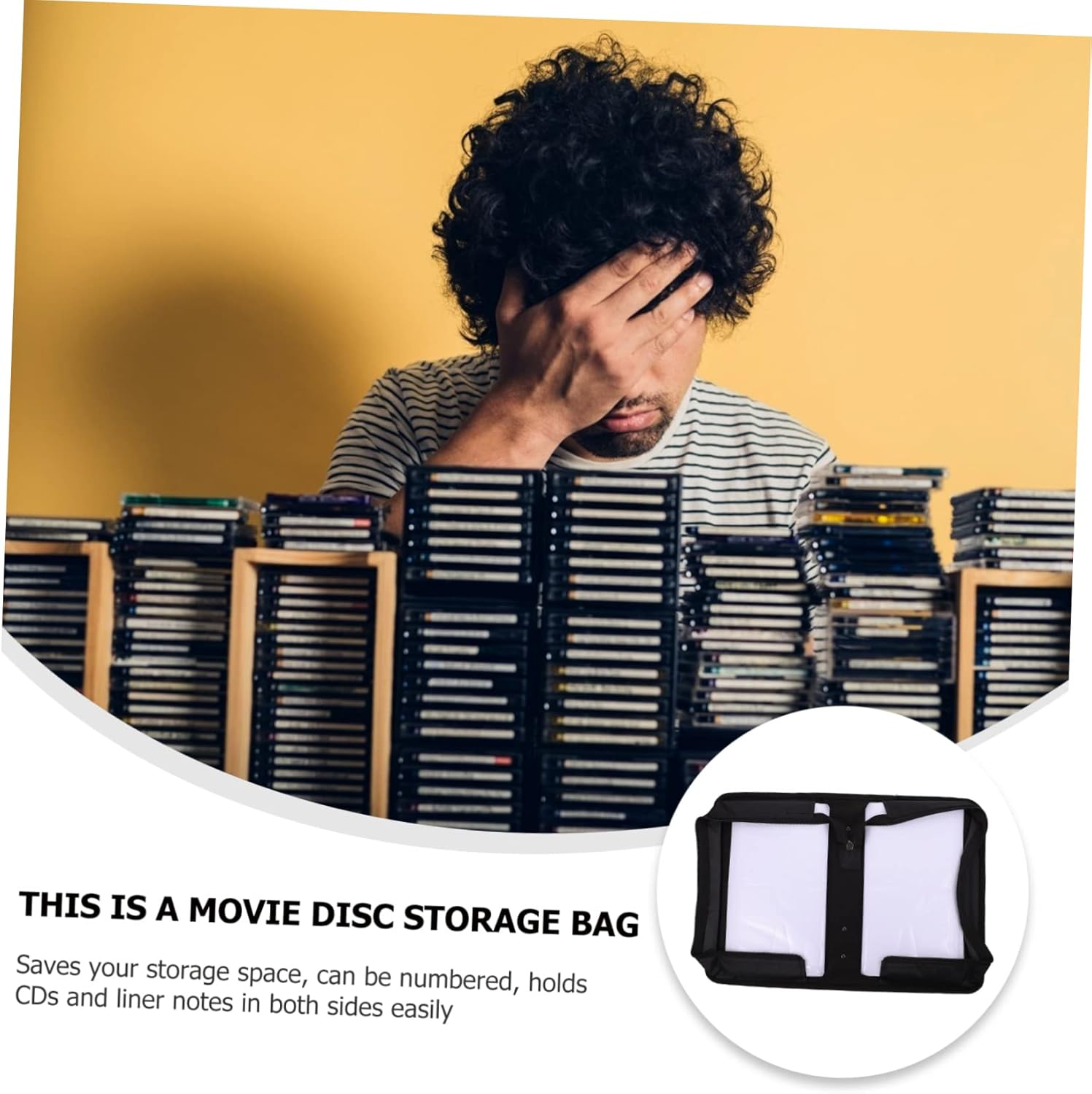 MERRYHAPY 2pcs Large Capacity Cd Binder Case Cd Albums Storage Bag Disc Storage Case Pouch DVD Organizer