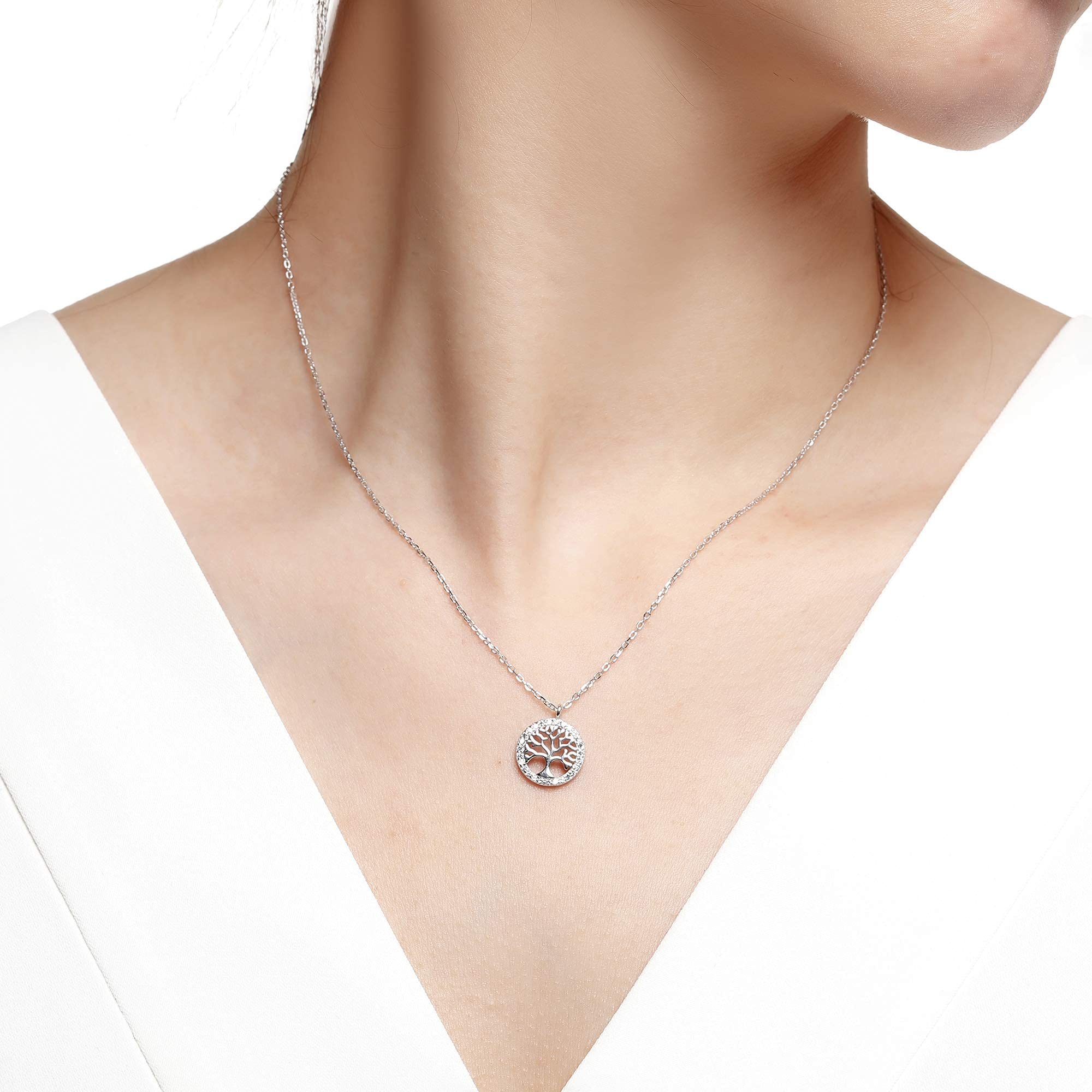Jrêveinfini Albero della Vita Collana Catenina Bambina Argento 925, Personalizzata Collana Portafortuna Amicizia Mamma e Figlia, Regalo Gioielli Originali Compleanno Bambina