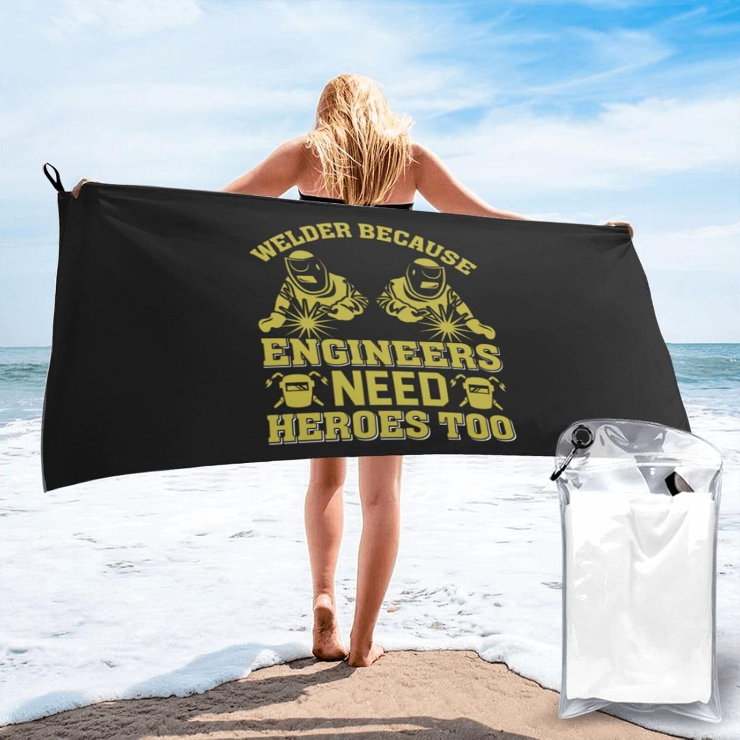 Welder Because Engineers Need Heroes Too Bath Towels 31.5"x63" Inch Super Soft Quick Dry Bath Towel Travel Gym Beach Towel Picnic Yoga Blankets