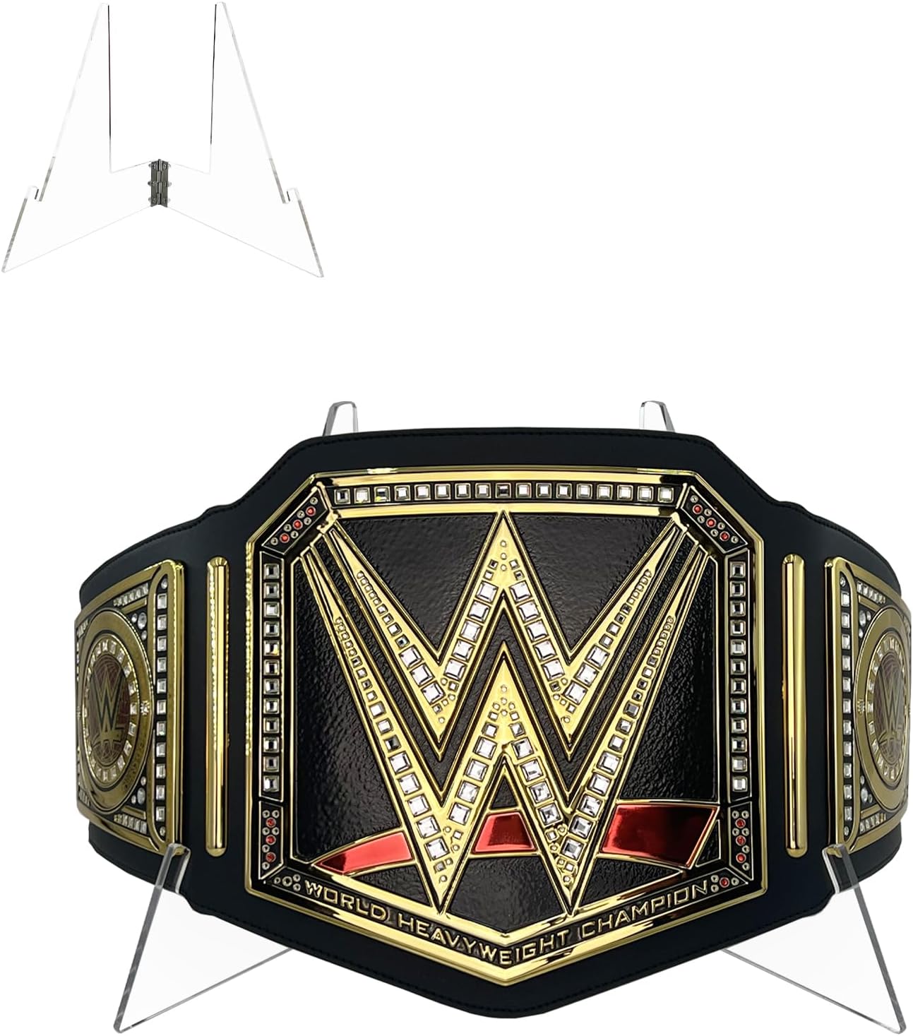 Championship Belt Display Stand, High Flexibility Wrestling Champion Belt Title Acrylic Holder, Suitable for Heavy Duty Wrestling Belts and Other Replica Belts(9.8 × 9.5 inches) 1 Pack