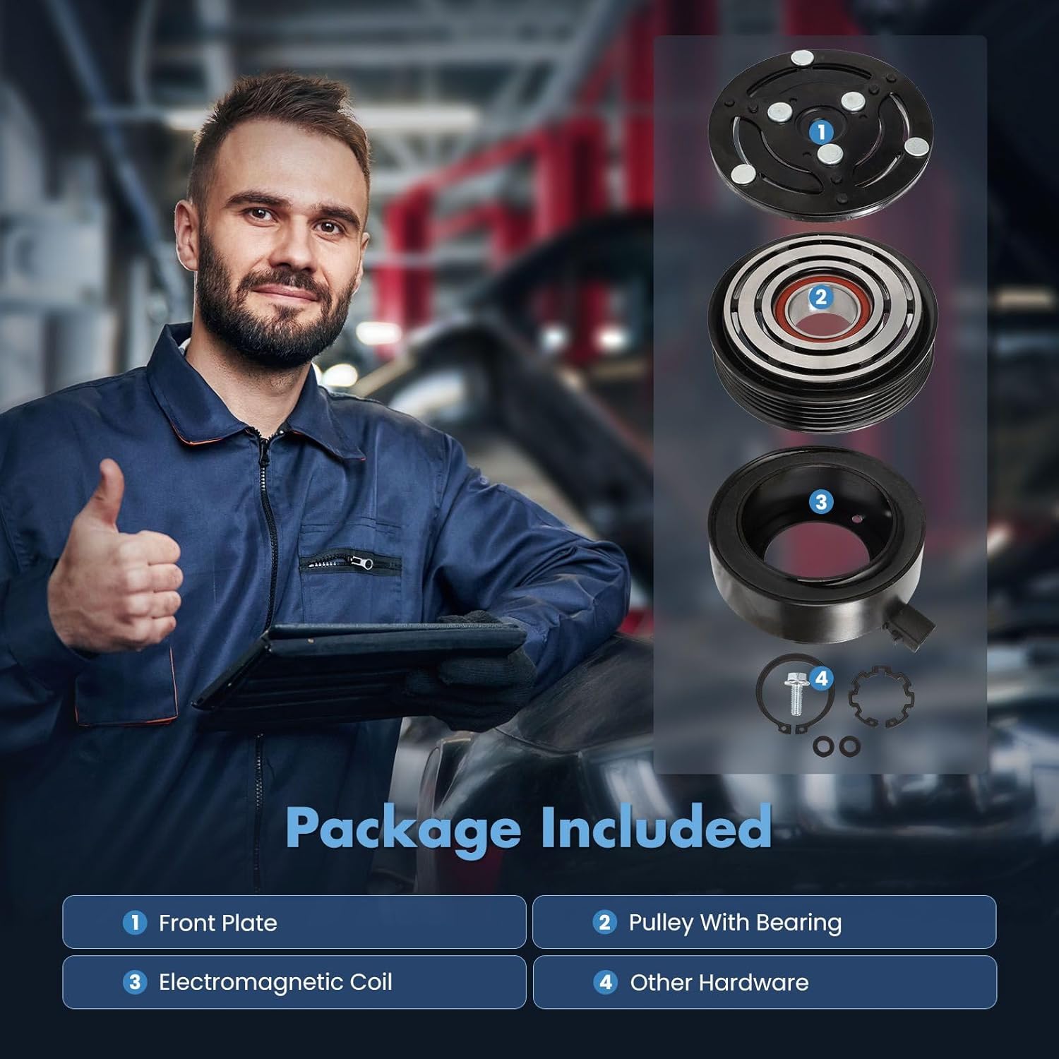 ECCPP A/C Compressor Clutch 2012-2019 for Fiat 500 L4 1.4L 2009 for Fiat Bravo L4 1.4L Fast Cooling AC Clutch